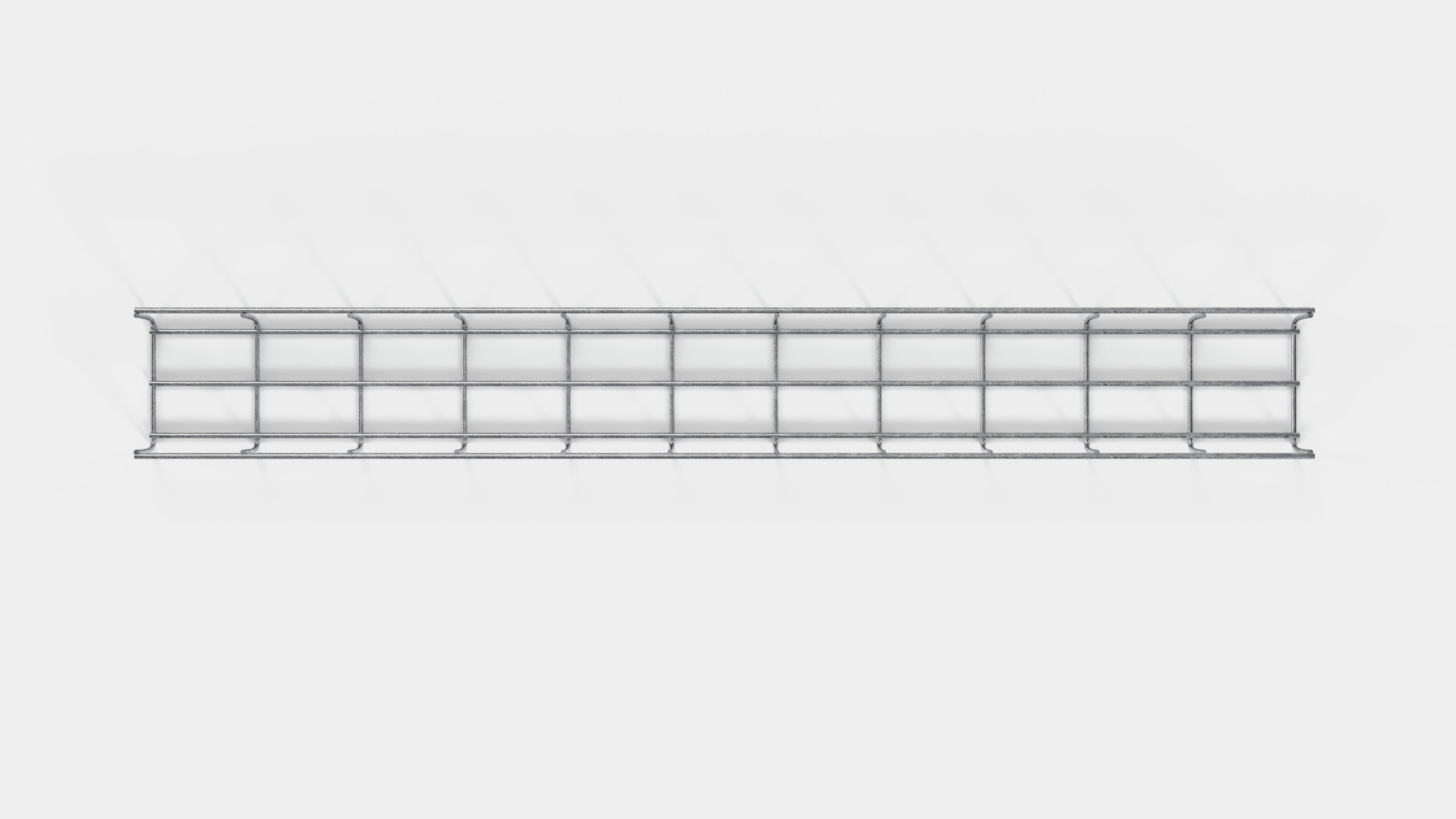 Altura da treliça 110 cm, profundidade 5 cm, tamanho da malha 5 x 10 cm