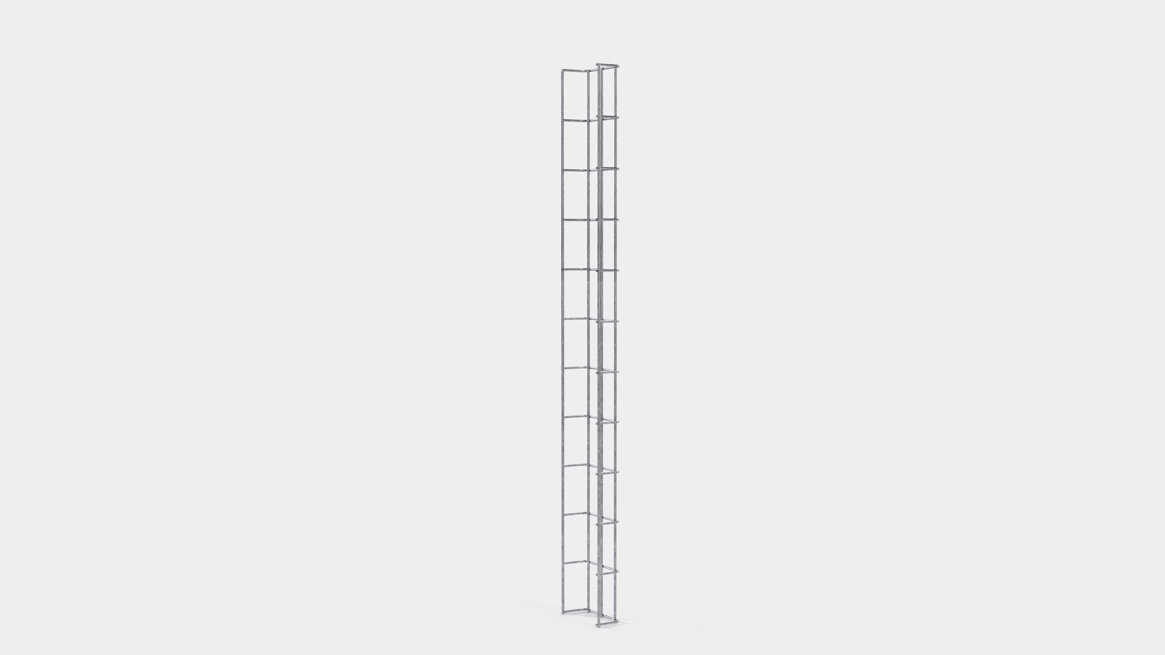 Altura da treliça 110 cm, profundidade 5 cm, tamanho da malha 5 x 10 cm