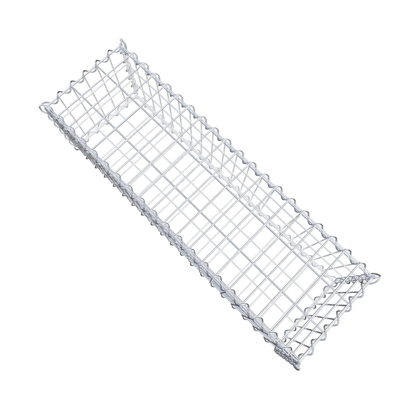 Gabião 100 cm x 30 cm x 30 cm (C x A x P), malhagem 5 cm x 10 cm, espiral