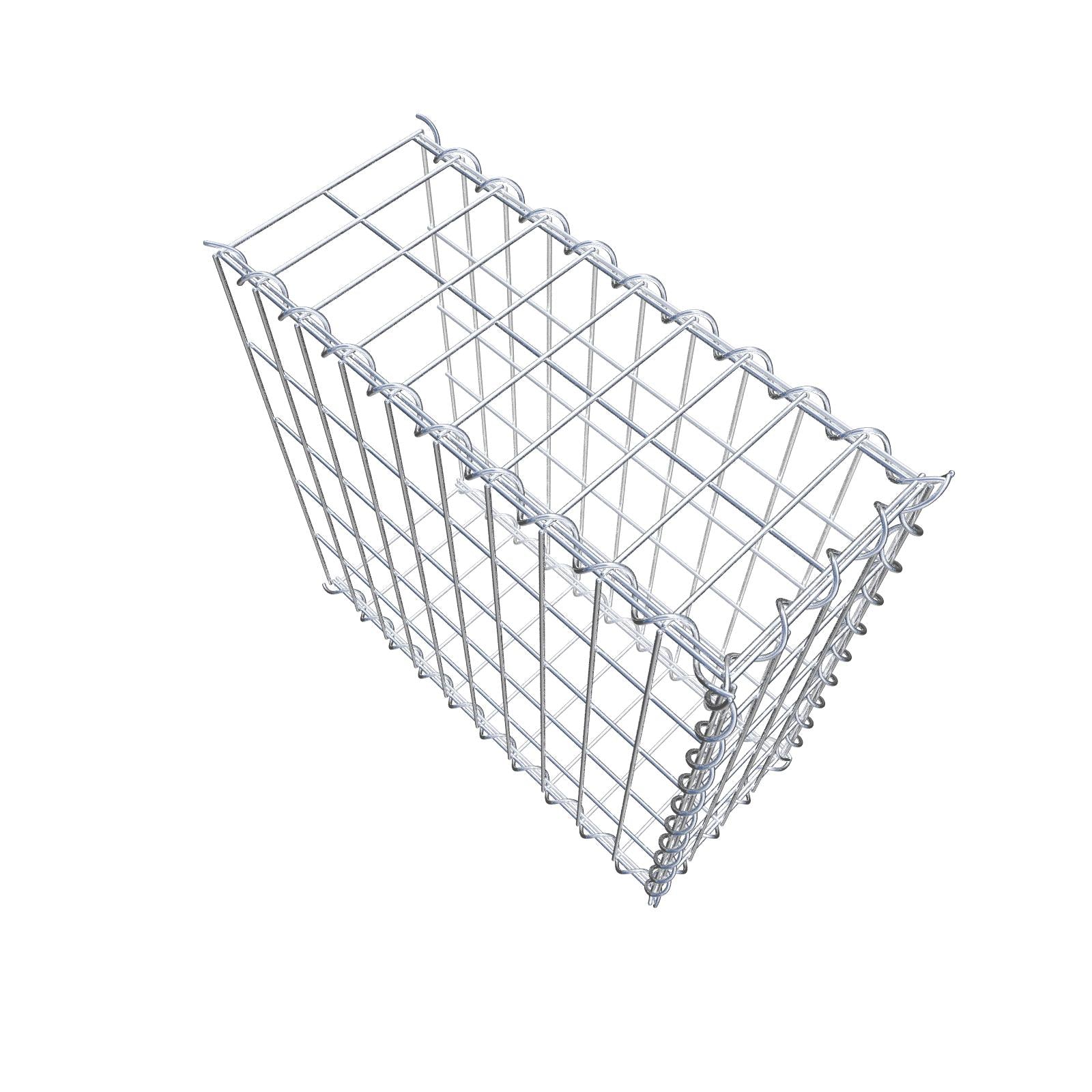 Opvokset gabion type 2 50 cm x 50 cm x 20 cm (L x H x D), maskestørrelse 5 cm x 10 cm, spiral