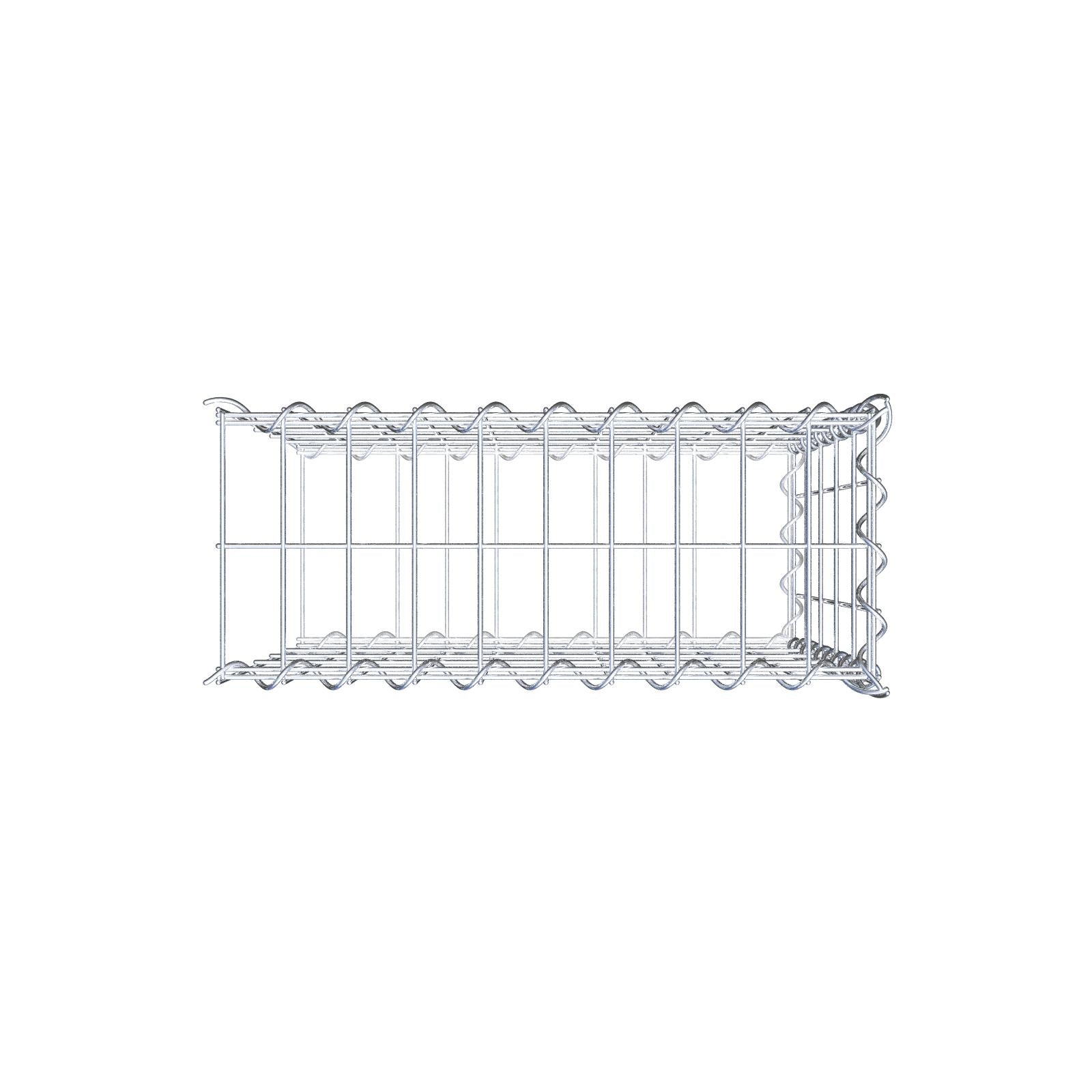 Opvokset gabion type 2 50 cm x 50 cm x 20 cm (L x H x D), maskestørrelse 5 cm x 10 cm, spiral