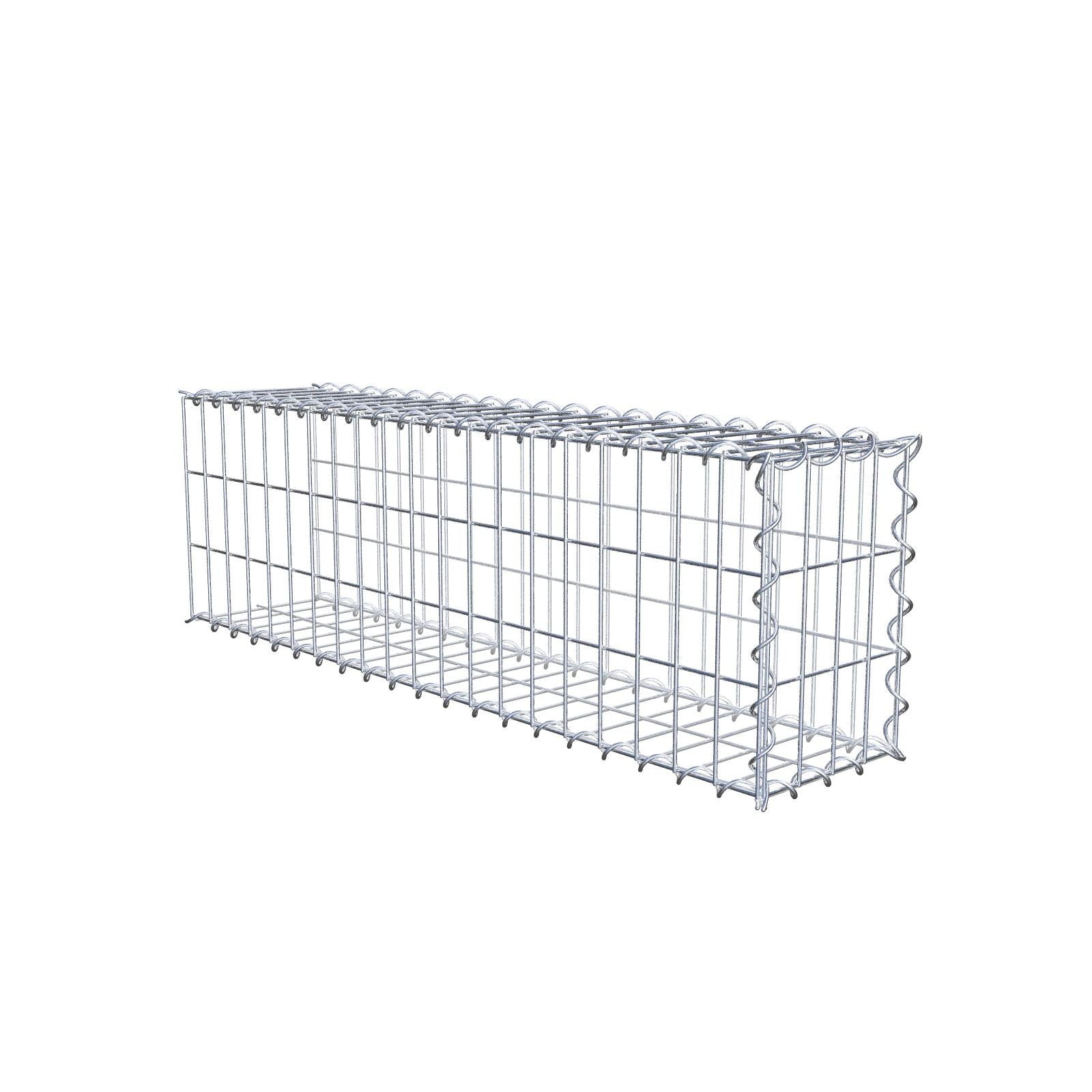 Opvokset gabion type 2 100 cm x 30 cm x 20 cm (L x H x D), maskestørrelse 5 cm x 10 cm, spiral