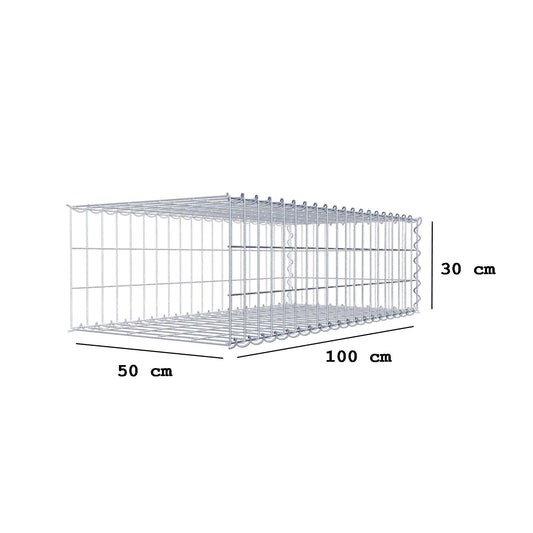 Anbaugabione Typ 2 100 cm x 30 cm x 50 cm (L x H x T), Maschenweite 5 cm x 10 cm, Spirale