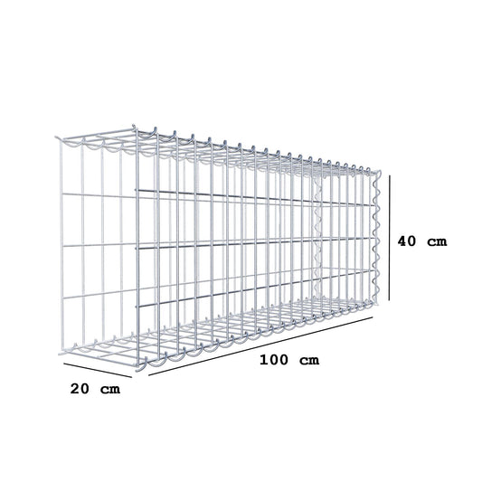 Anbaugabione Typ 2 100 cm x 40 cm x 20 cm (L x H x T), Maschenweite 5 cm x 10 cm, Spirale