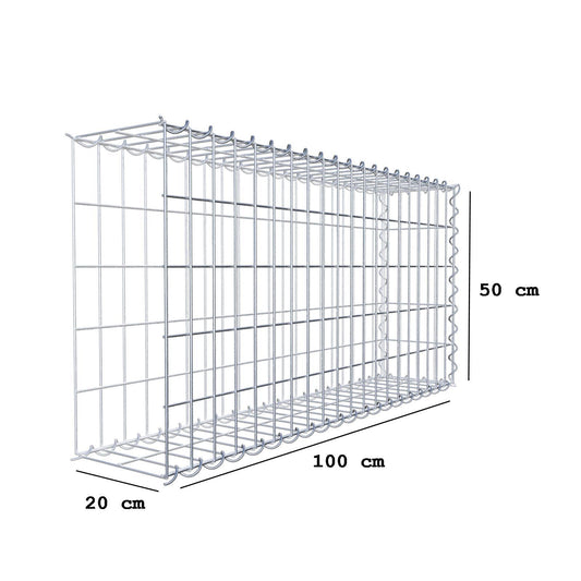 Anbaugabione Typ 2 100 cm x 50 cm x 20 cm (L x H x T), Maschenweite 5 cm x 10 cm, Spirale