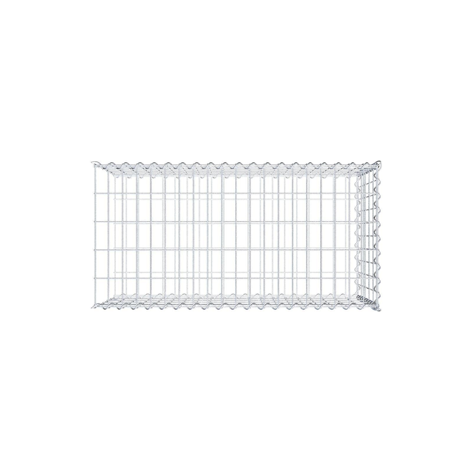 Opvokset gabion type 2 100 cm x 50 cm x 50 cm (L x H x D), maskestørrelse 5 cm x 10 cm, spiral