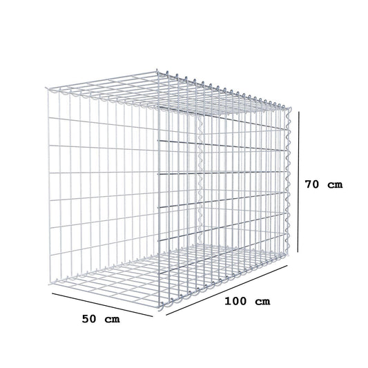 Anbaugabione Typ 2 100 cm x 70 cm x 50 cm (L x H x T), Maschenweite 5 cm x 10 cm, Spirale