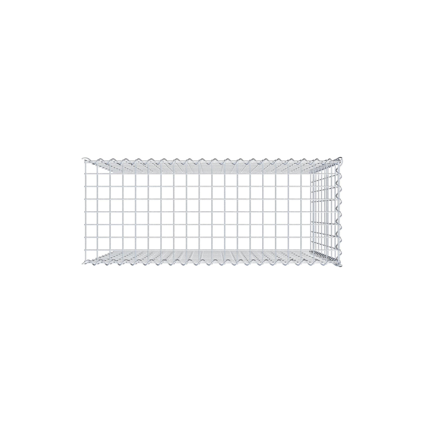 Opvokset gabion type 4 100 cm x 90 cm x 40 cm (L x H x D), maskestørrelse 5 cm x 10 cm, spiral