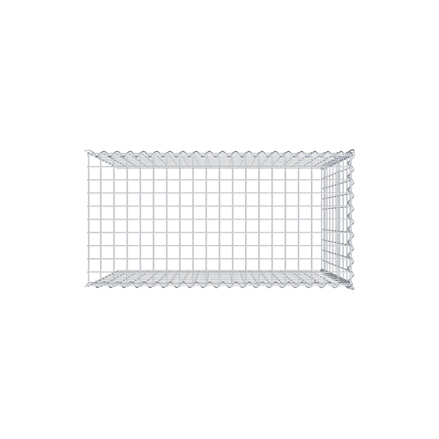 Grown-on gabion type 4 100 cm x 90 cm x 50 cm (L x H x D), mesh size 5 cm x 10 cm, spiral