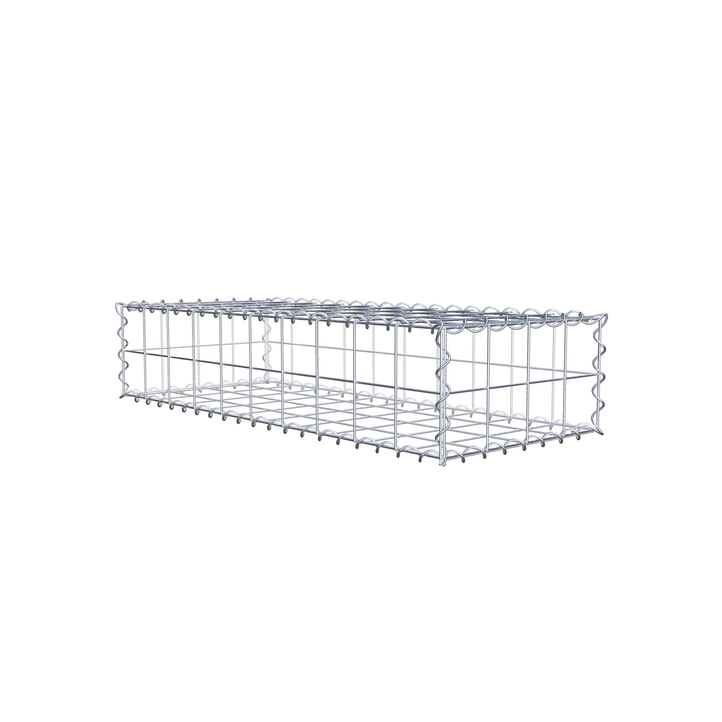 Gabião 100 cm x 20 cm x 40 cm (C x A x P), malhagem 10 cm x 10 cm, espiral