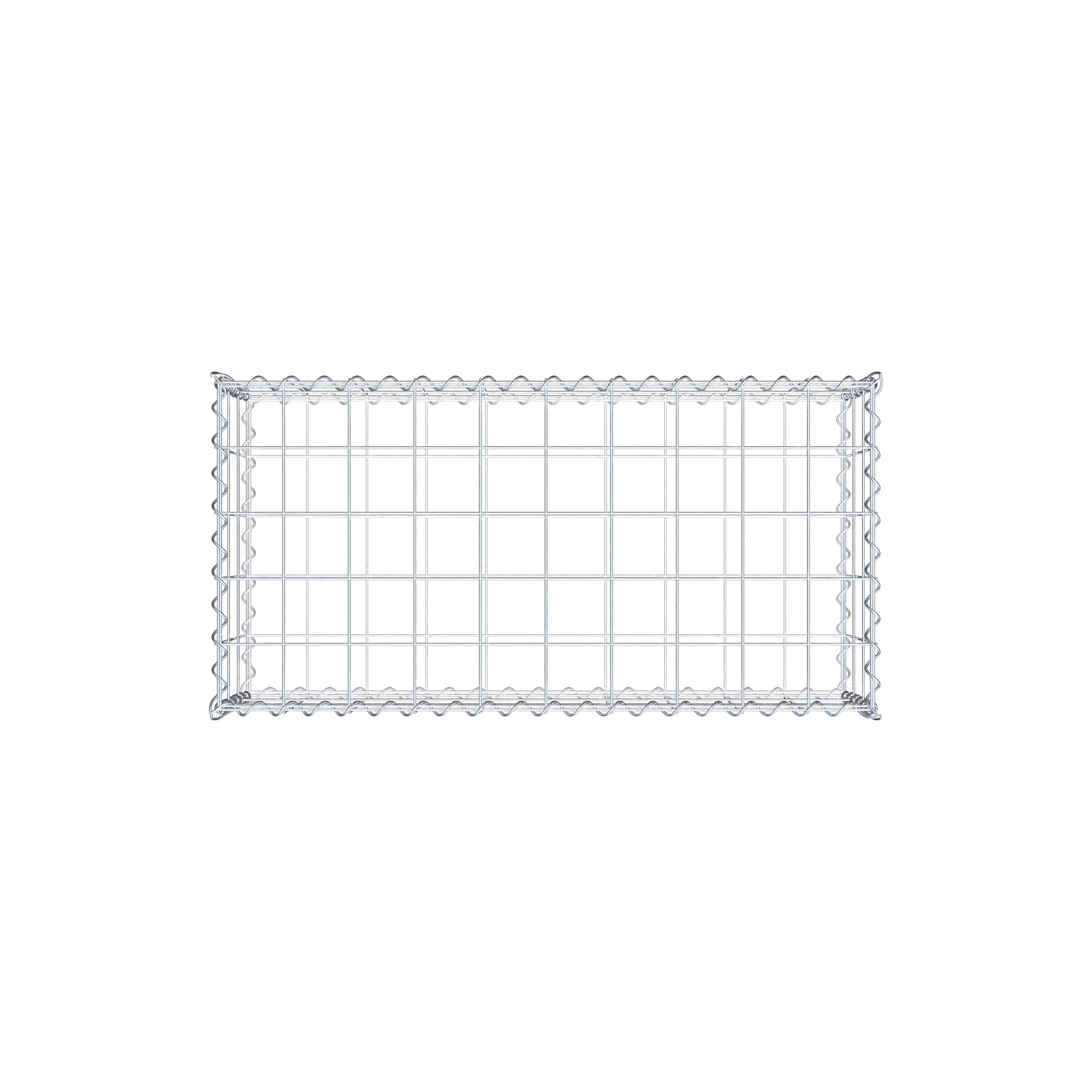 Gabbione 100 cm x 30 cm x 50 cm (L x H x P), maglia 10 cm x 10 cm, spirale
