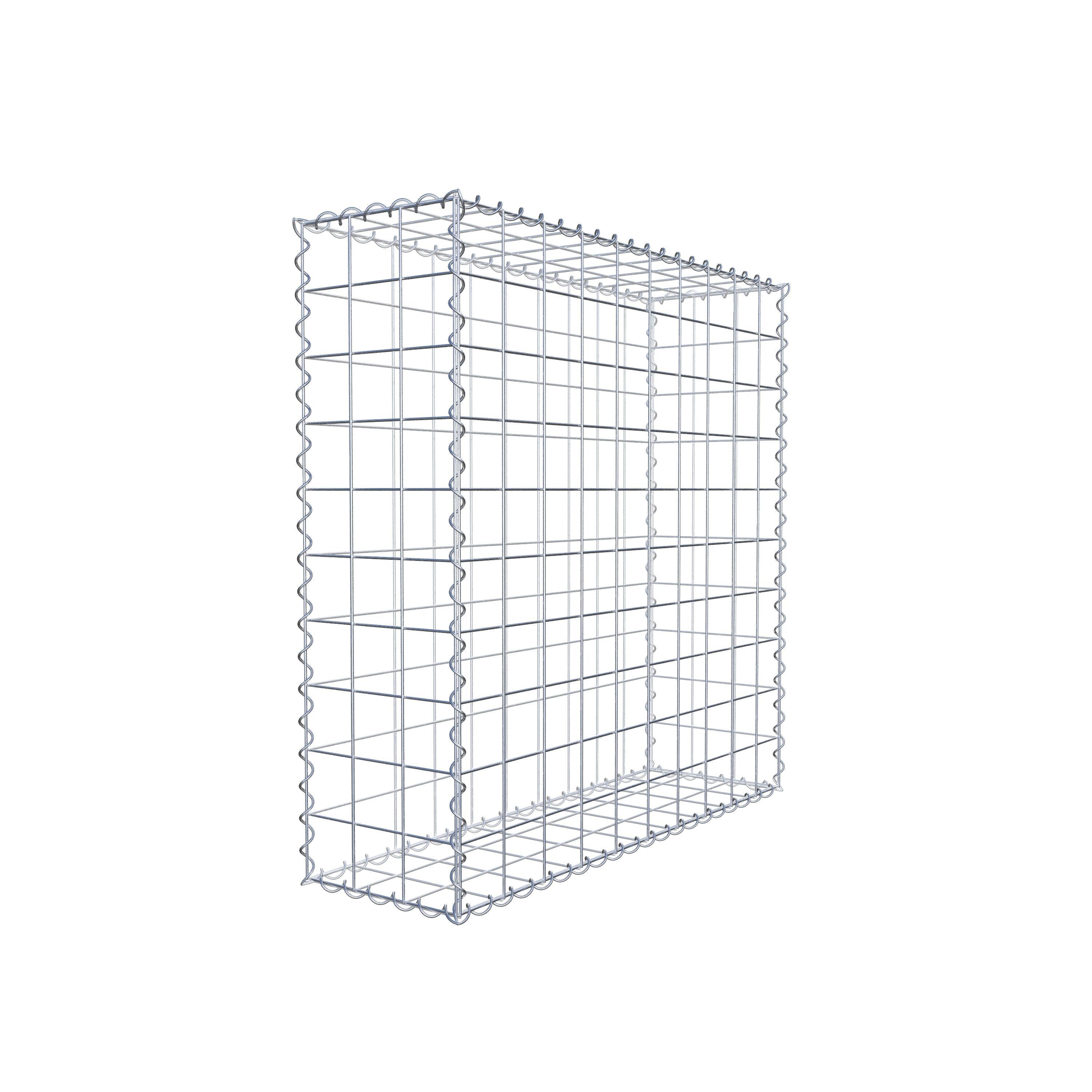 Gabião 100 cm x 100 cm x 30 cm (C x A x P), malhagem 10 cm x 10 cm, espiral