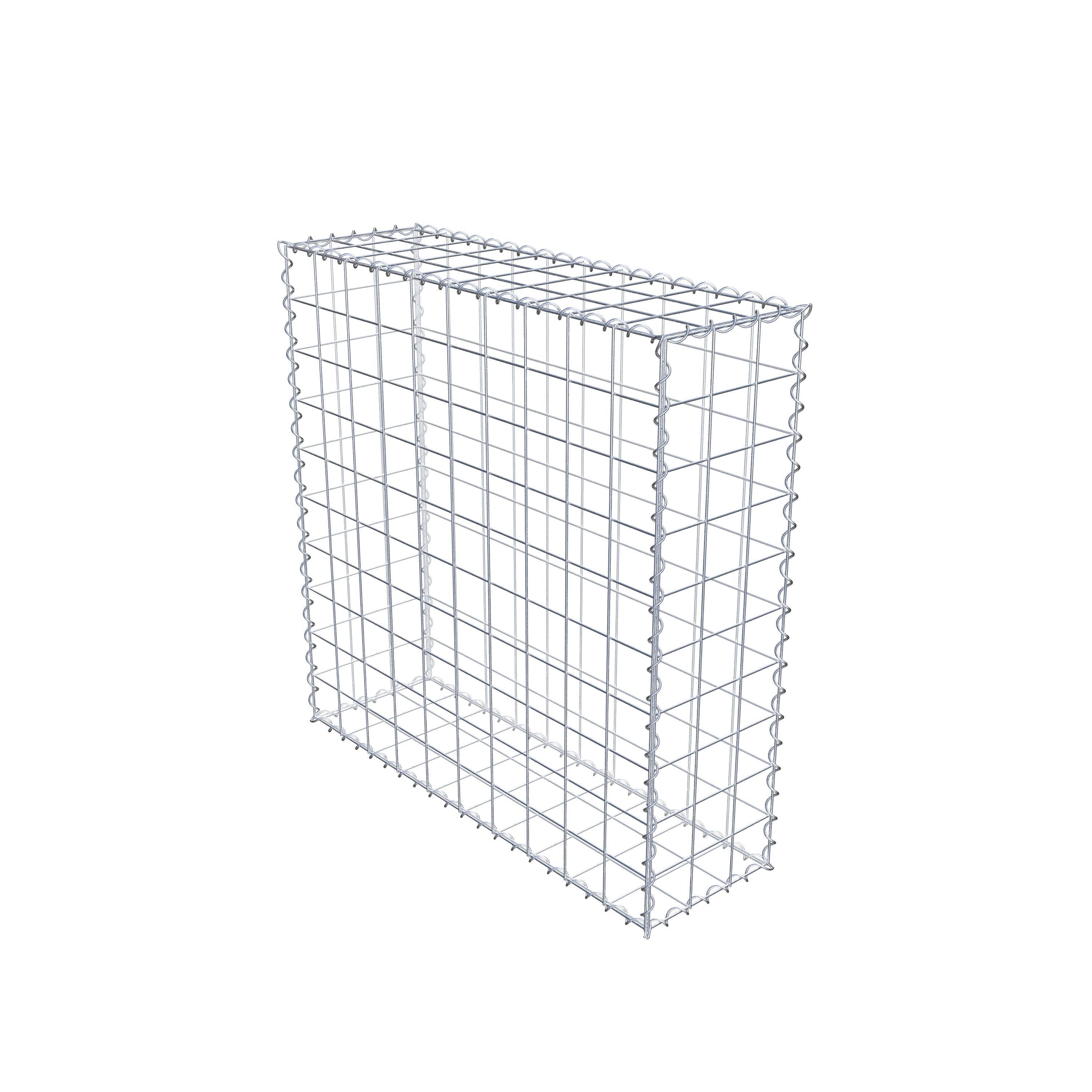 Gabião 100 cm x 100 cm x 30 cm (C x A x P), malhagem 10 cm x 10 cm, espiral