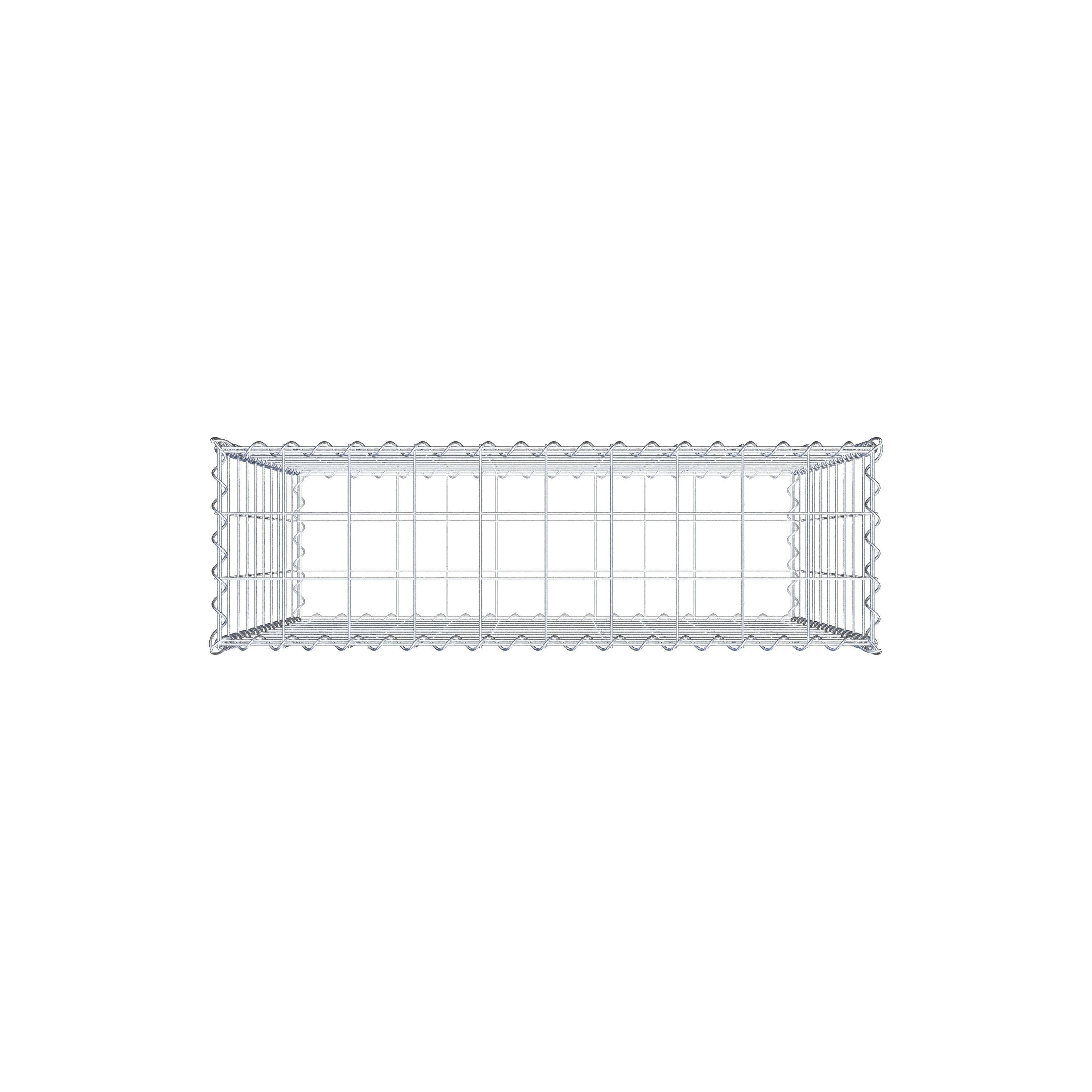 Gabião 100 cm x 100 cm x 30 cm (C x A x P), malhagem 10 cm x 10 cm, espiral