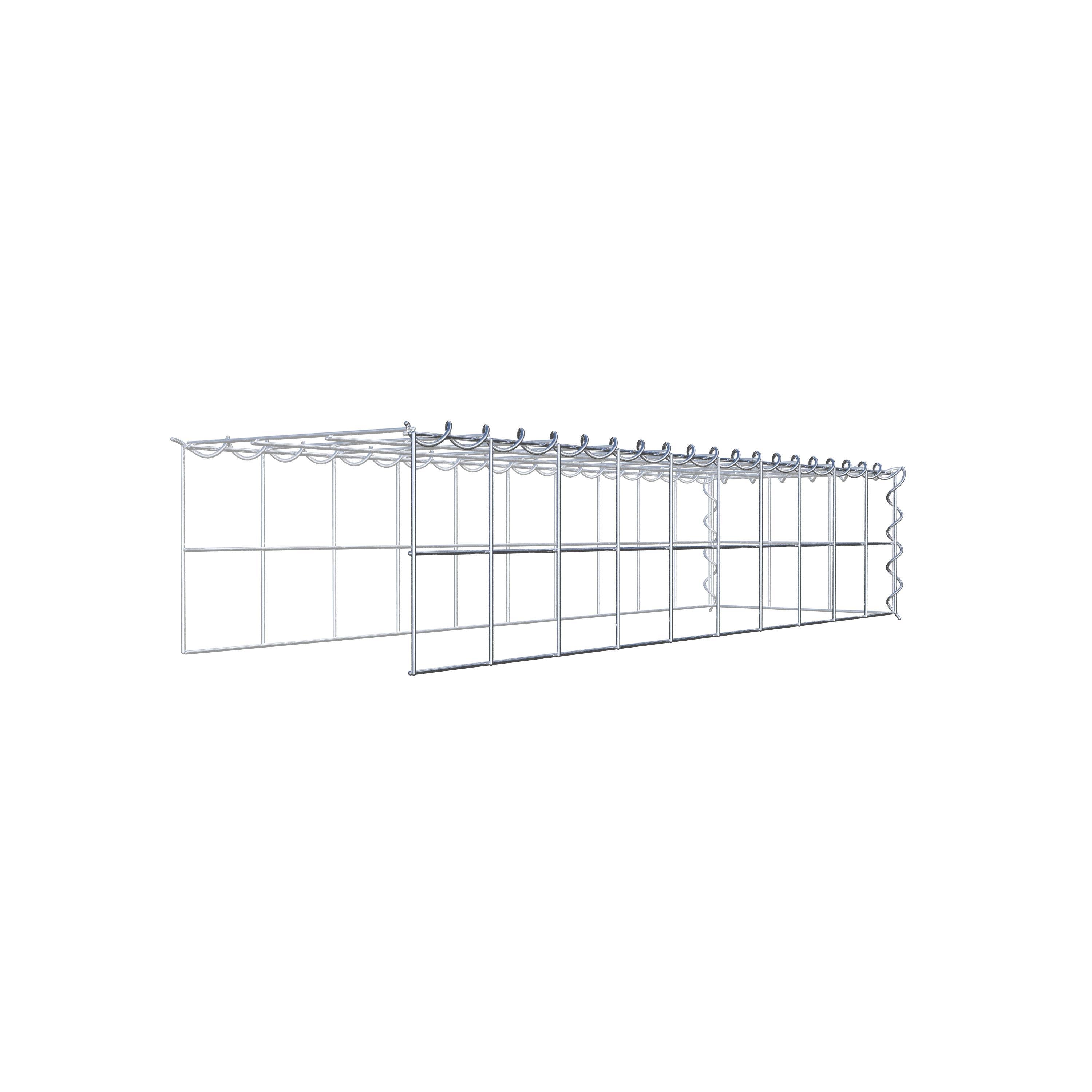 Extra gabion typ 4 100 cm x 20 cm x 30 cm (L x H x D), maskstorlek 10 cm x 10 cm, spiral