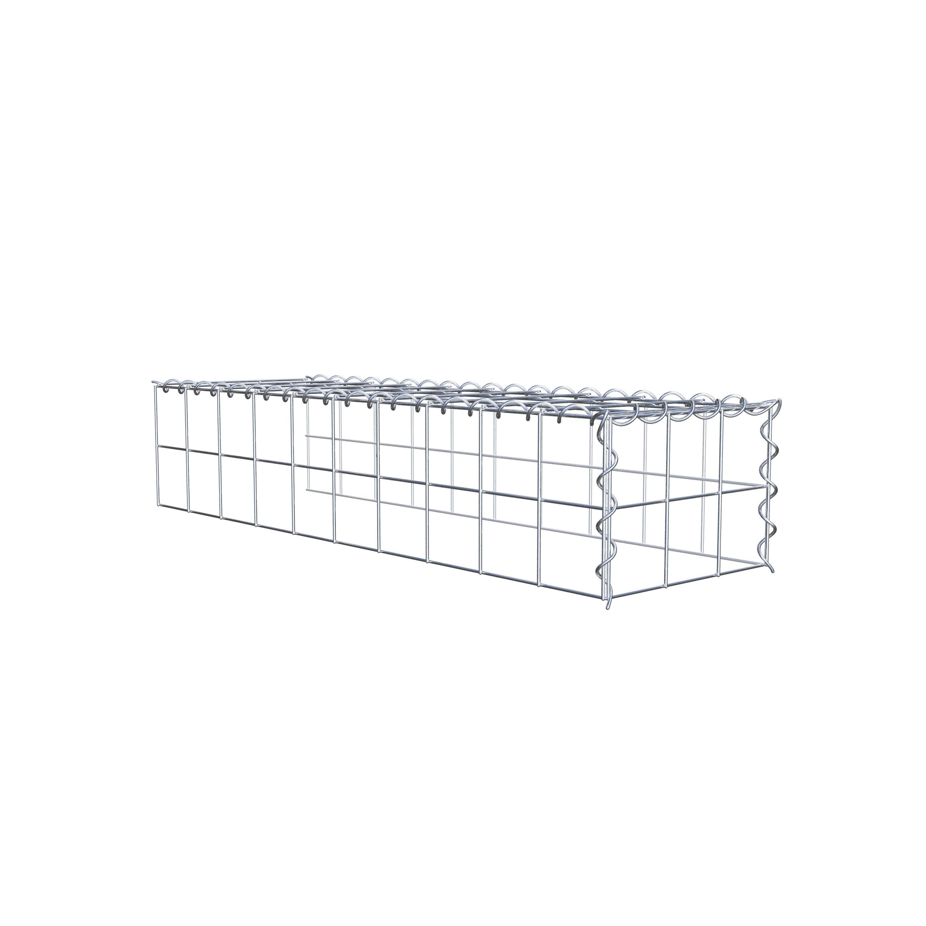 Extra gabion typ 4 100 cm x 20 cm x 30 cm (L x H x D), maskstorlek 10 cm x 10 cm, spiral