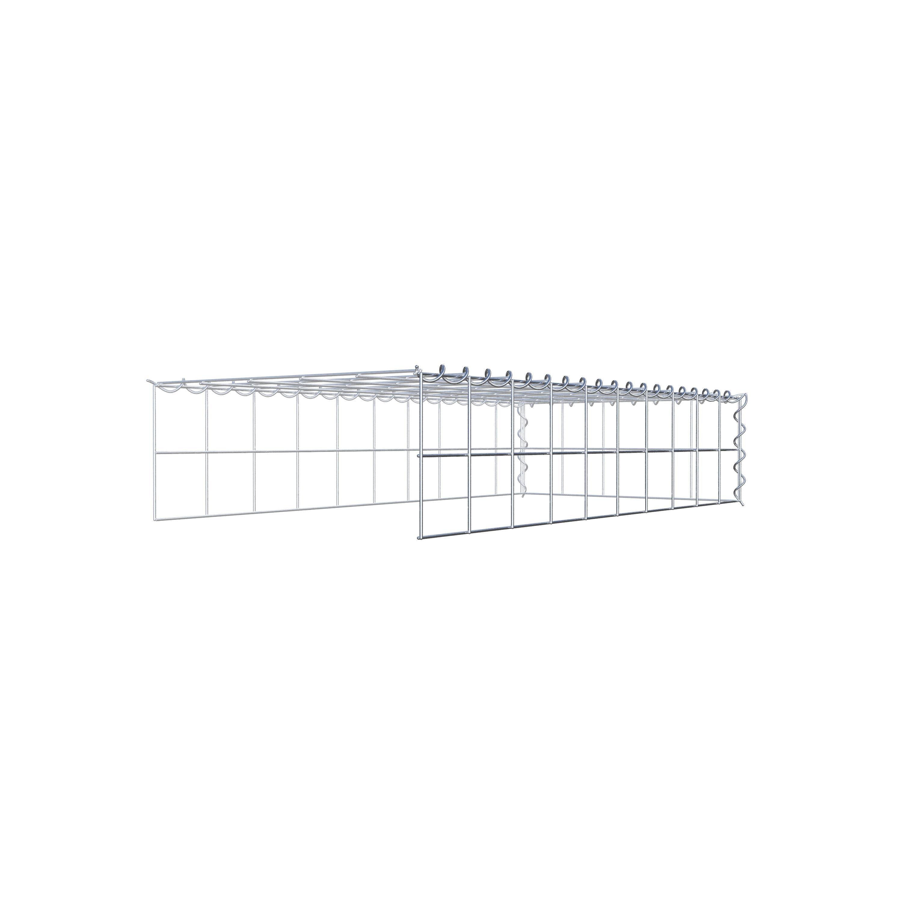 Gabion rapporté type 4 100 cm x 20 cm x 50 cm (L x H x P), mailles 10 cm x 10 cm, spirale