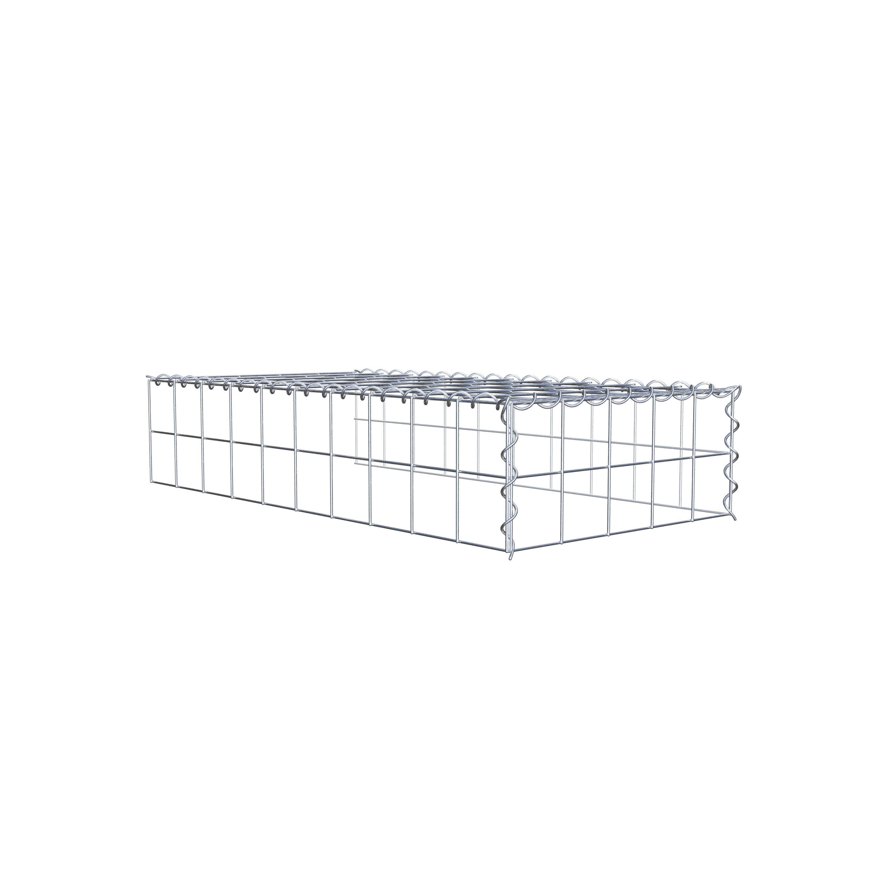 Gabion rapporté type 4 100 cm x 20 cm x 50 cm (L x H x P), mailles 10 cm x 10 cm, spirale