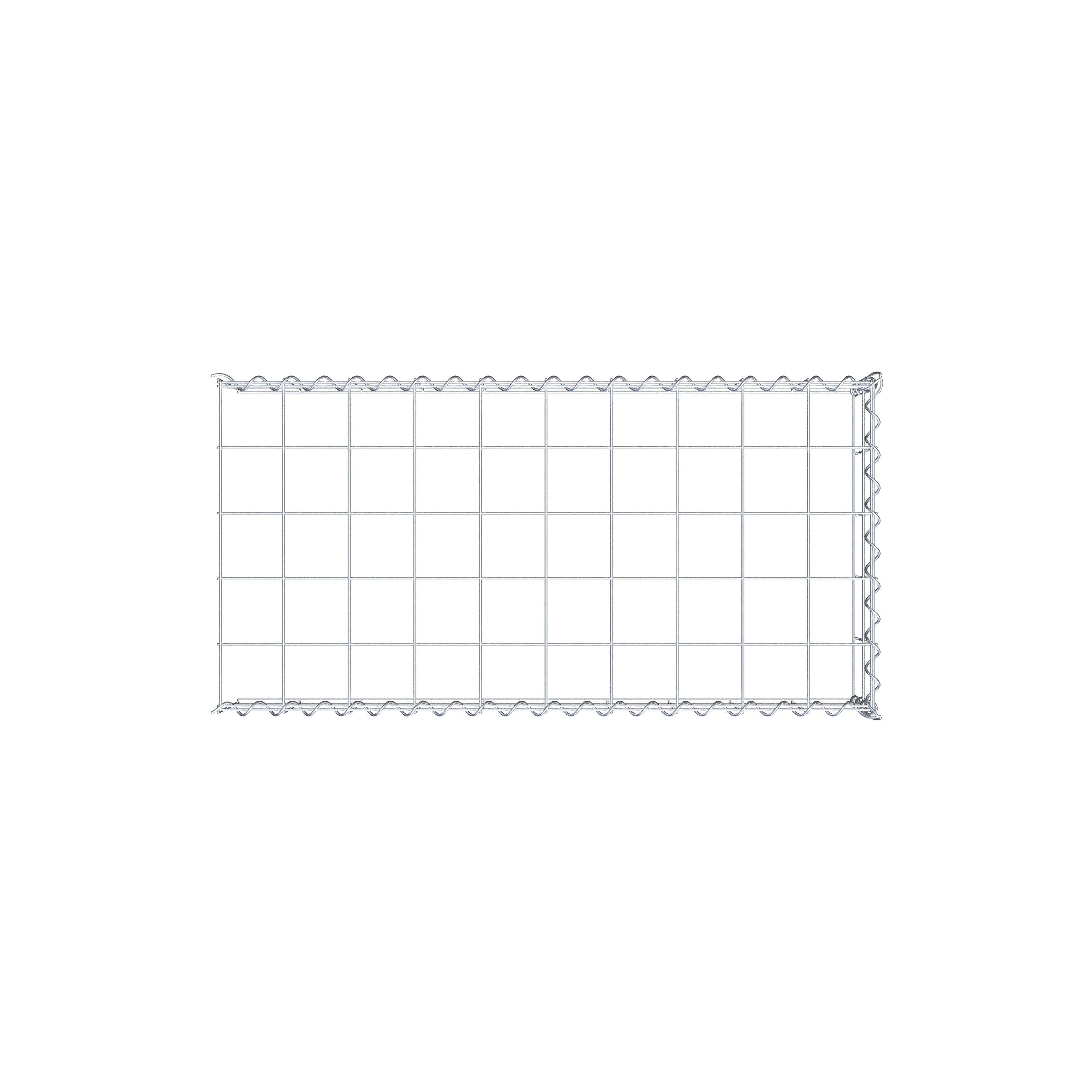 Gabion rapporté type 4 100 cm x 20 cm x 50 cm (L x H x P), mailles 10 cm x 10 cm, spirale