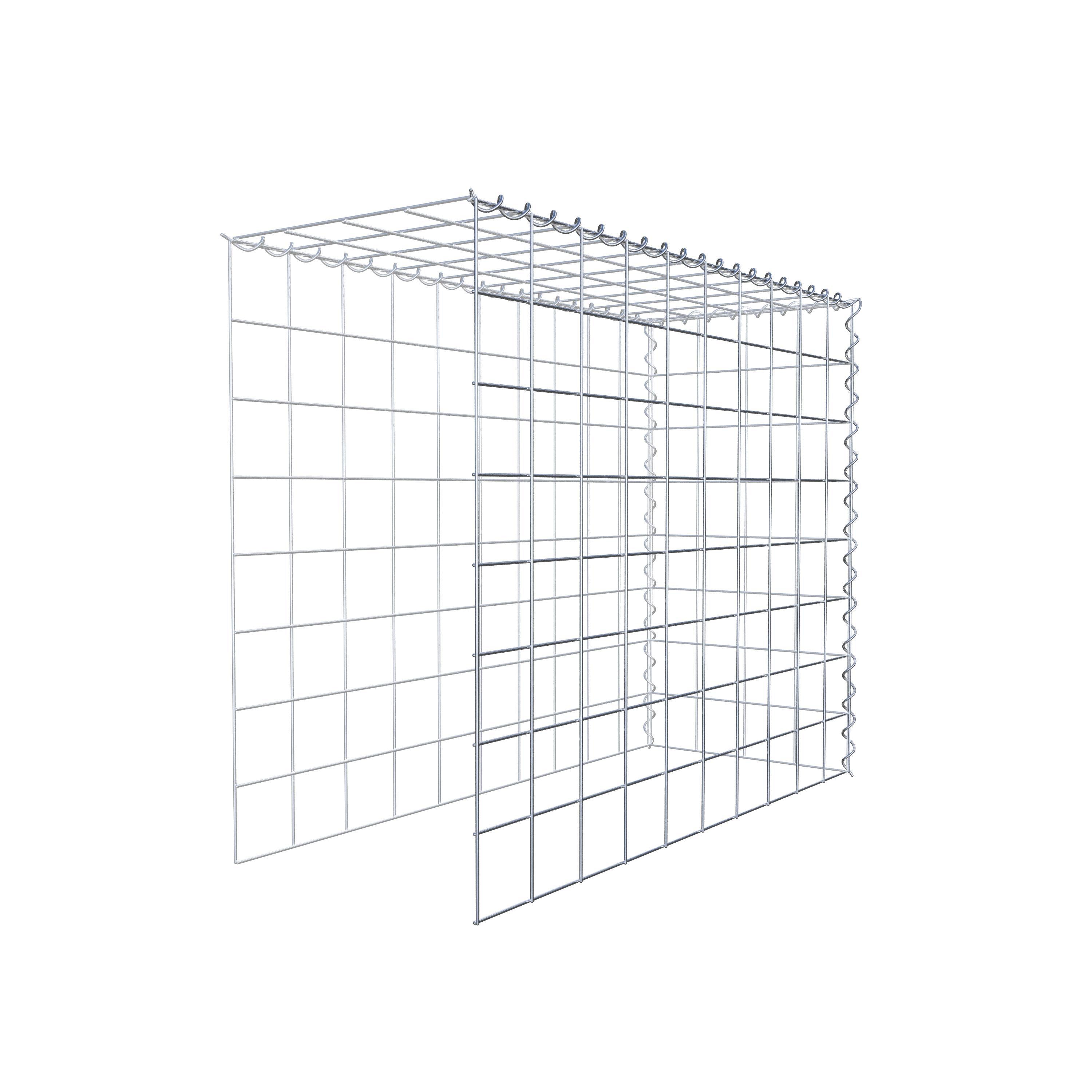 Opbouw schanskorf type 4 100 cm x 80 cm x 40 cm (L x H x D), maaswijdte 10 cm x 10 cm, spiraal