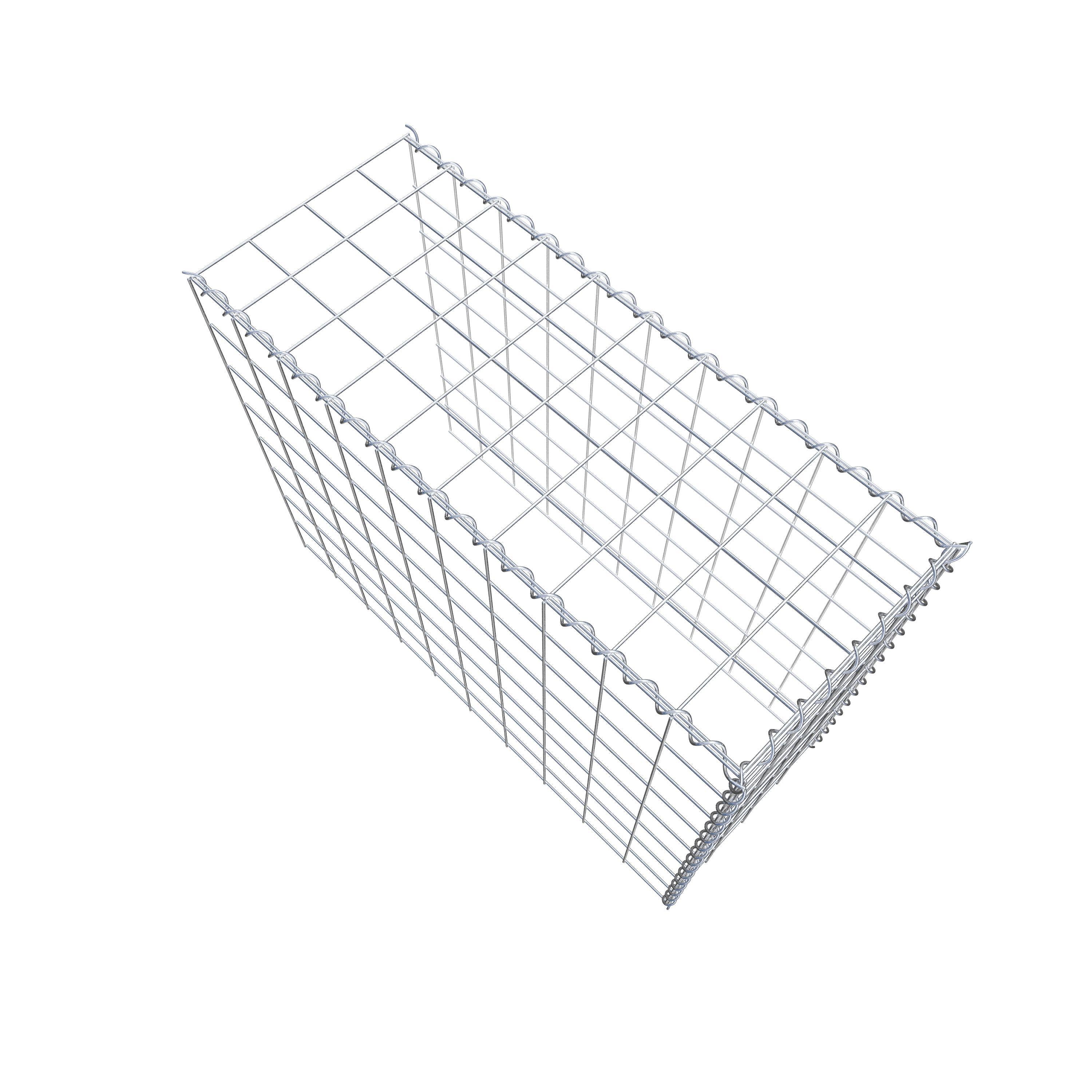 Opbouw schanskorf type 4 100 cm x 80 cm x 40 cm (L x H x D), maaswijdte 10 cm x 10 cm, spiraal