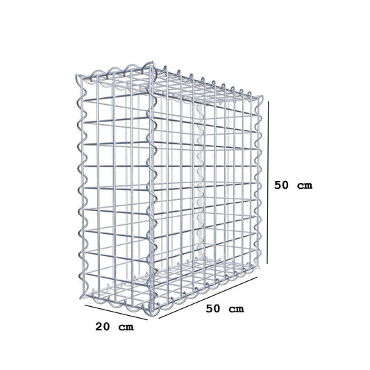 Gabione 50 cm x 50 cm x 20 cm (L x H x T), Maschenweite 5 cm x 5 cm, Spirale