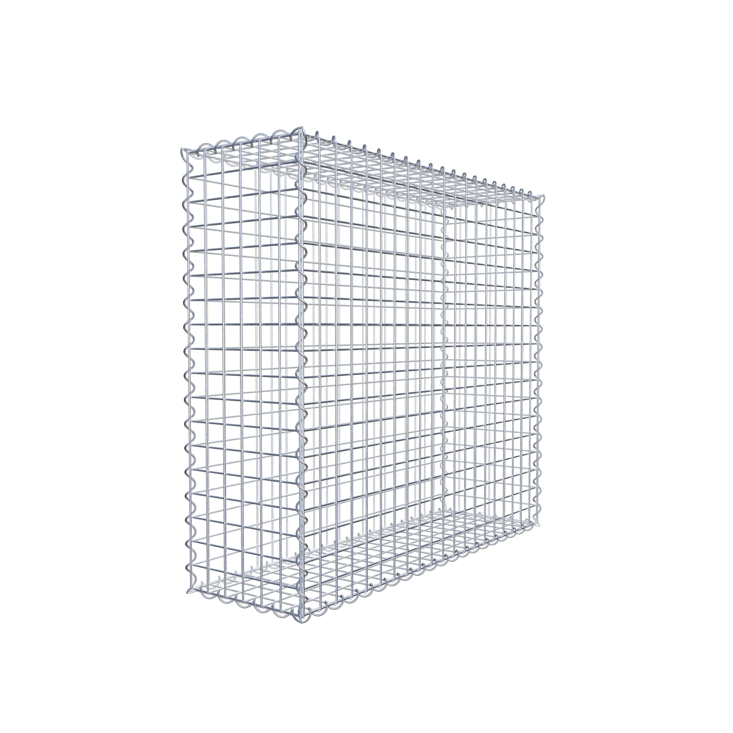 Gabbione 100 cm x 90 cm x 30 cm (L x H x P), maglia 5 cm x 5 cm, spirale