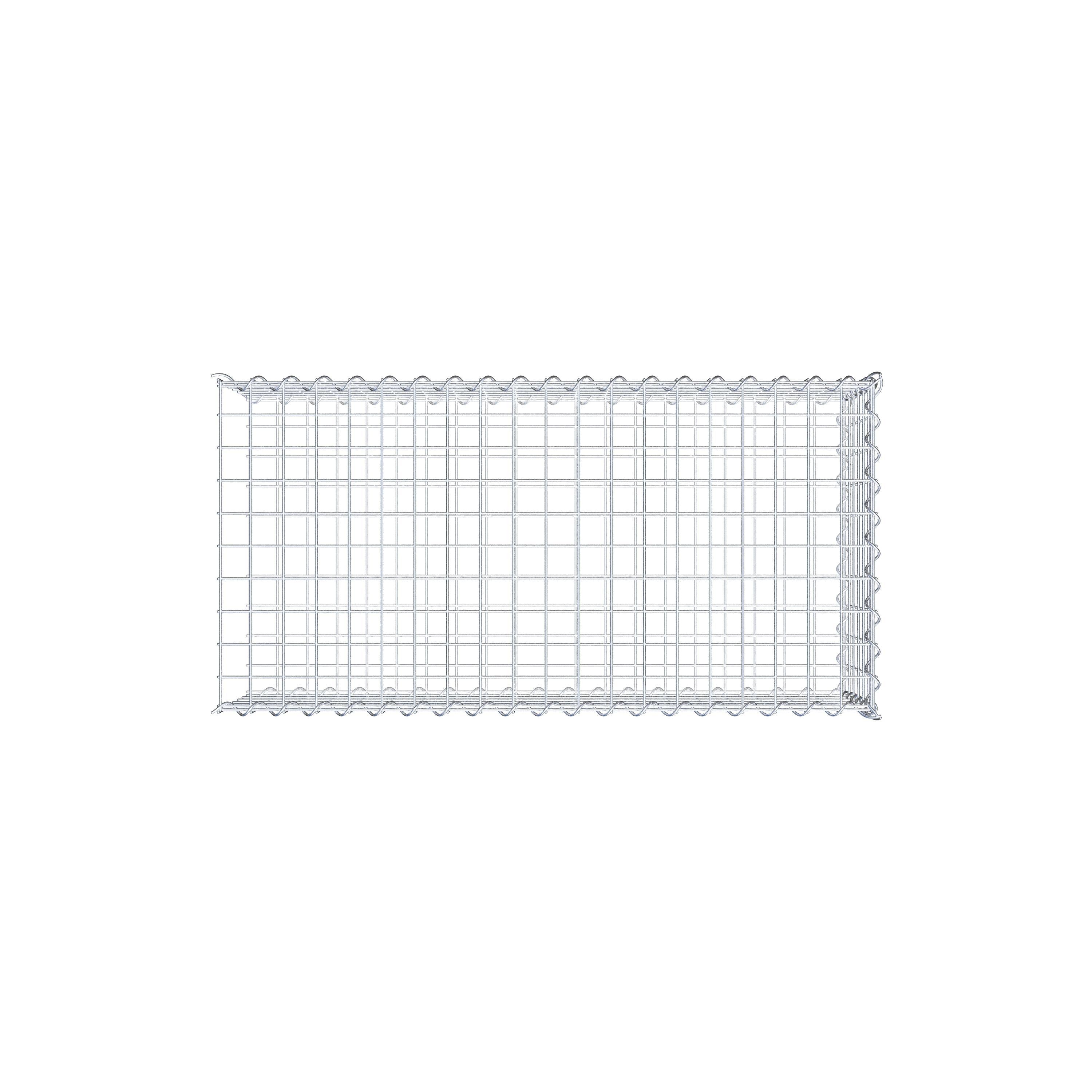 Udvokset gabion type 2 100 cm x 30 cm x 50 cm (L x H x D), maskestørrelse 5 cm x 5 cm, spiral
