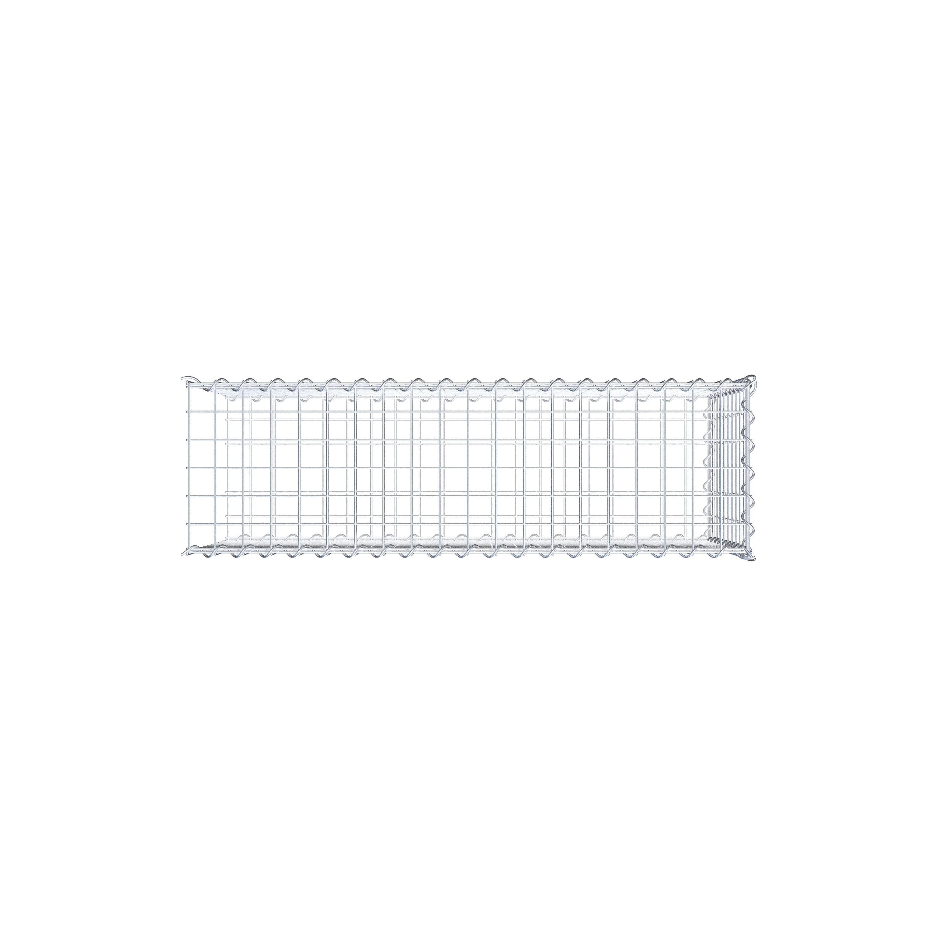 Udvokset gabion type 2 100 cm x 50 cm x 30 cm (L x H x D), maskestørrelse 5 cm x 5 cm, spiral