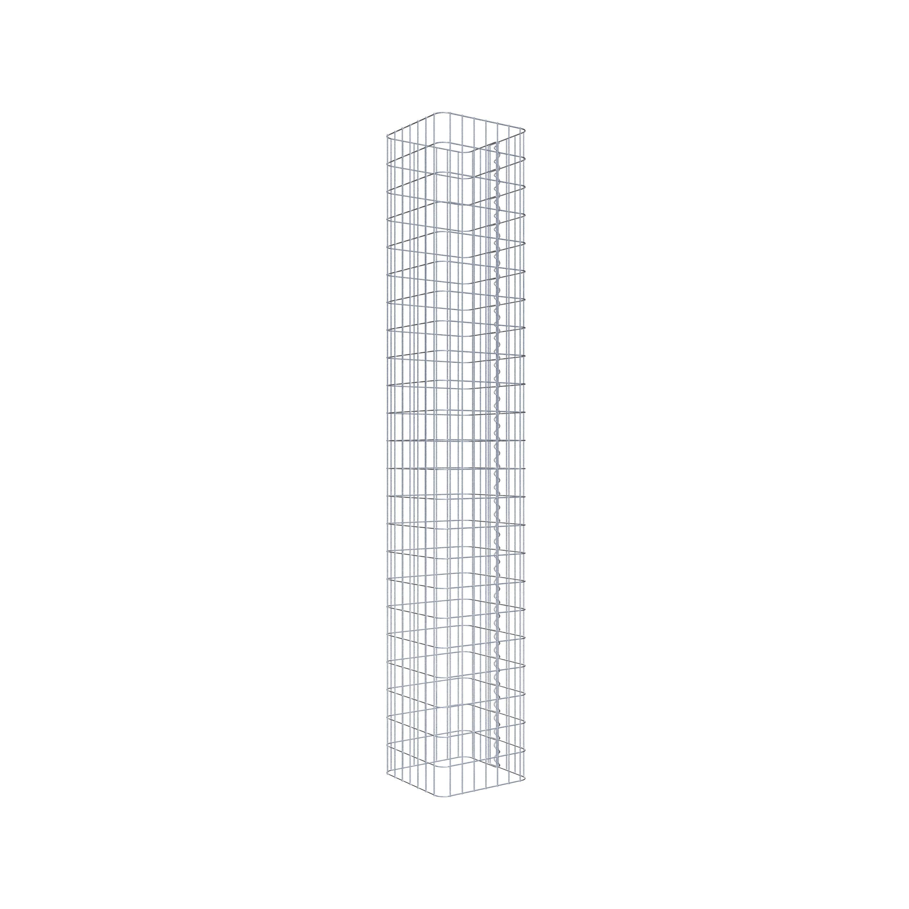 Colonne de gabion carrée 37 cm x 37 cm, 230 cm de hauteur, MW 5 cm x 10 cm