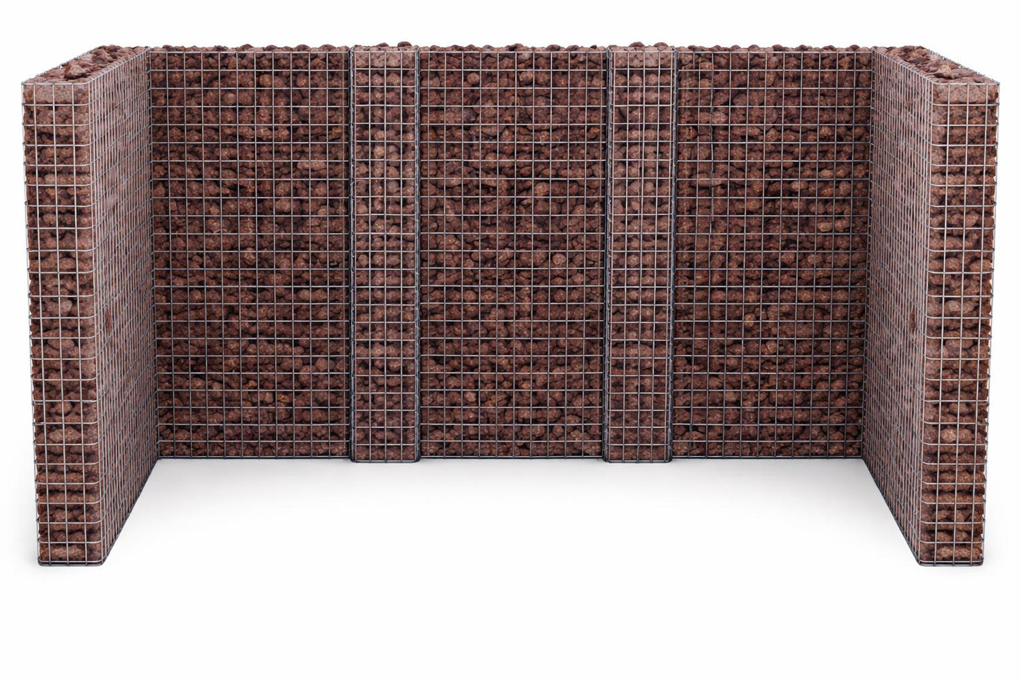 Gabionen Mülltonnenbox 3 Tonnen, 60120 l, 115 cm Höhe