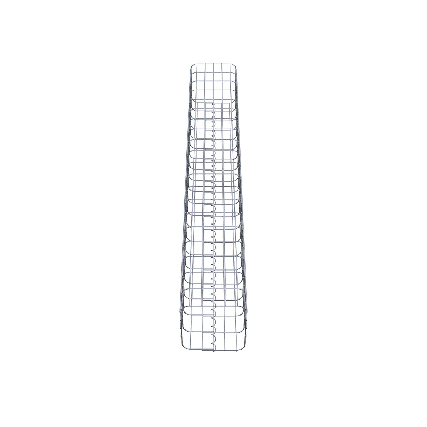 Coluna de gabião quadrada galvanizada a quente, 27 cm x 27 cm, 200 cm de altura, malha 5 cm x 10 cm