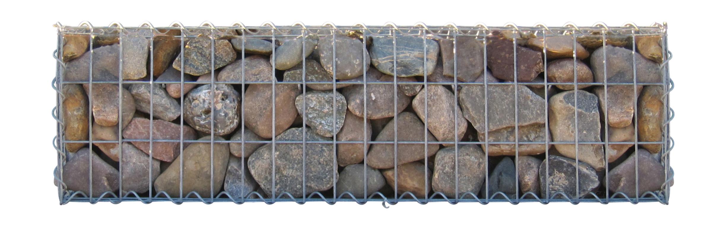 Gabião 100 cm x 30 cm x 30 cm (C x A x P), malhagem 5 cm x 10 cm, espiral