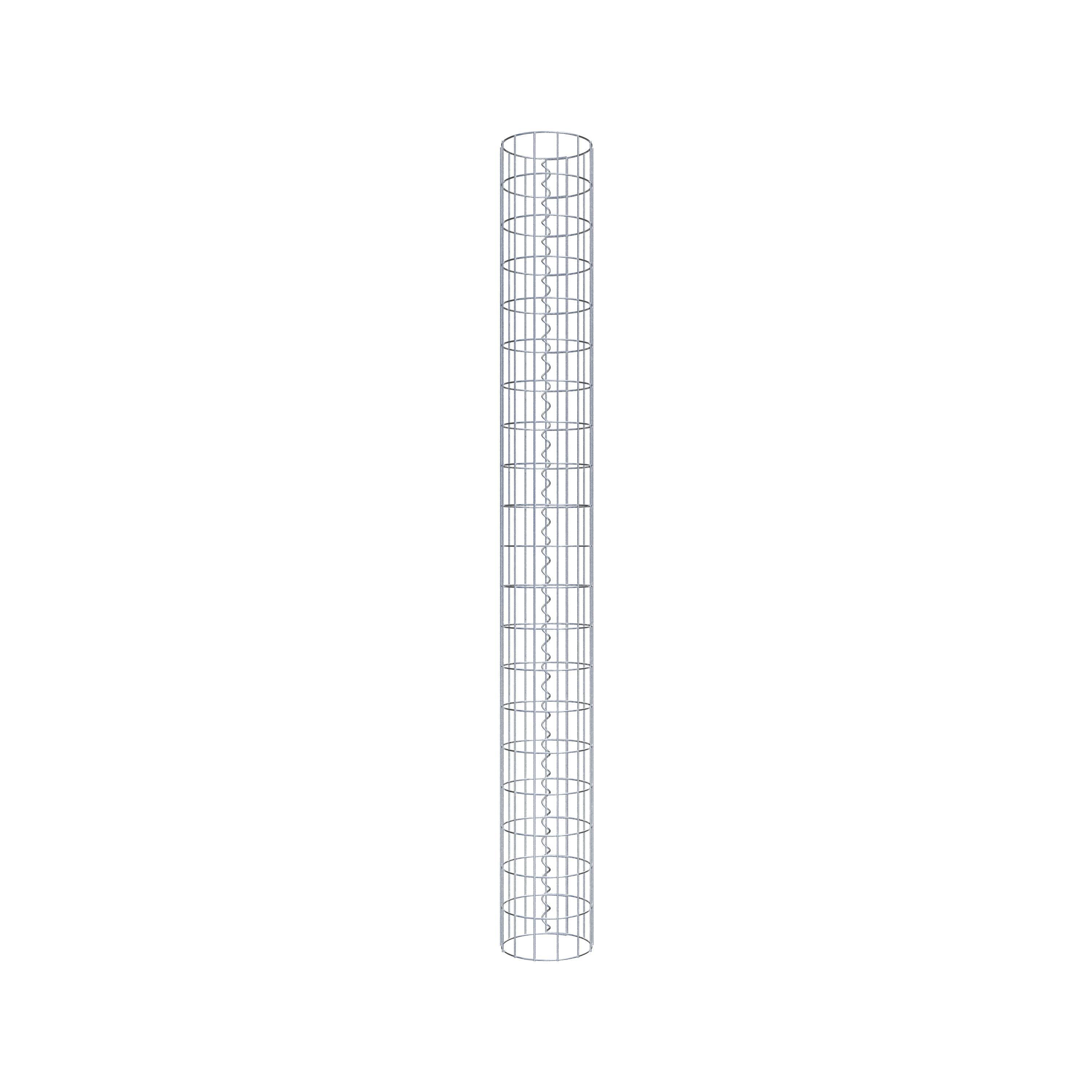 Gabionensäule rund feuerverzinkt, 22 cm Durchmesser, 200 cm Höhe, MW 5 cm x 10 cm