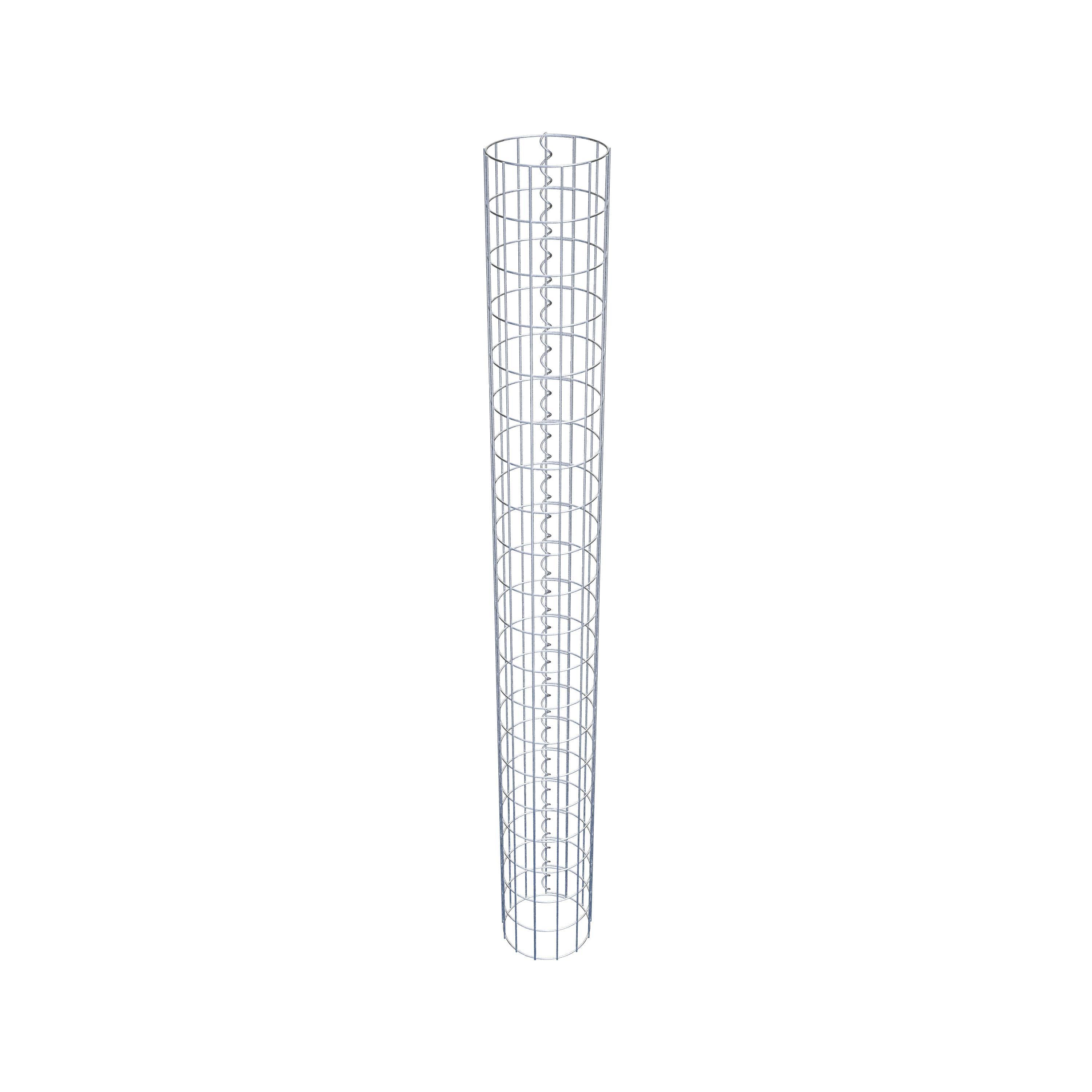 Gabionensäule rund feuerverzinkt, 22 cm Durchmesser, 200 cm Höhe, MW 5 cm x 10 cm