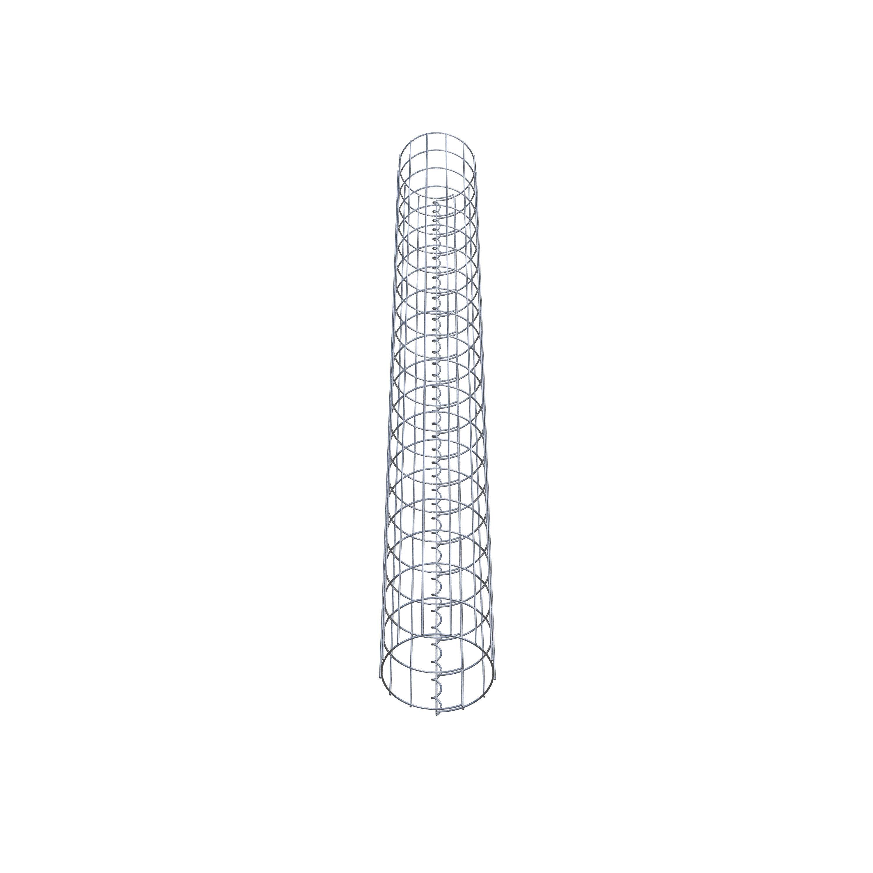 Gabionensäule rund feuerverzinkt, 22 cm Durchmesser, 200 cm Höhe, MW 5 cm x 10 cm