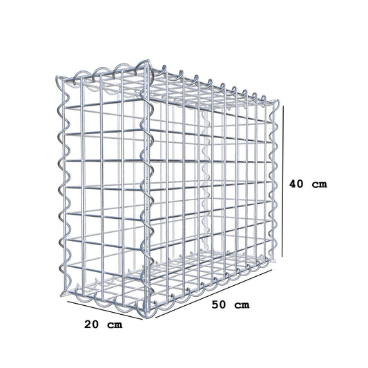 Gabião 50 cm x 40 cm x 20 cm (C x A x P), malhagem 5 cm x 5 cm, espiral