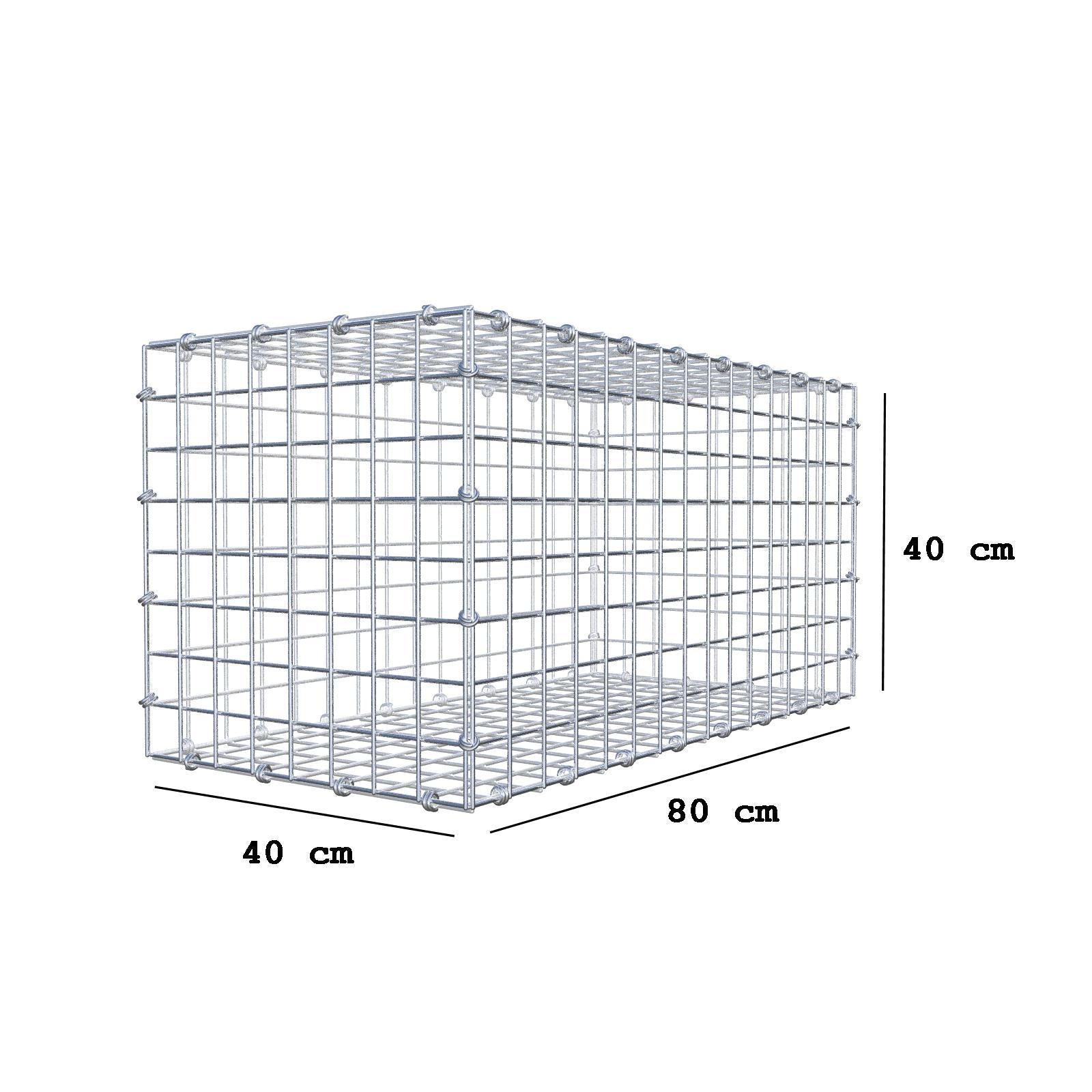 Gabião 80 cm x 40 cm x 40 cm (C x A x P), malhagem 5 x 5 cm, anel espiral