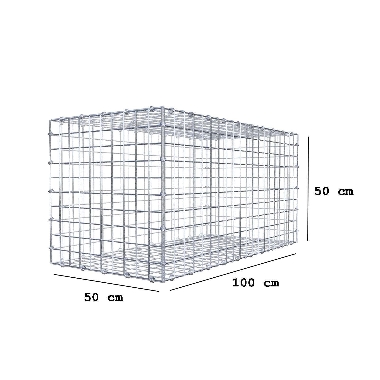 Gabião 100 cm x 50 cm x 50 cm (C x A x P), malhagem 5 x 5 cm, anel espiral