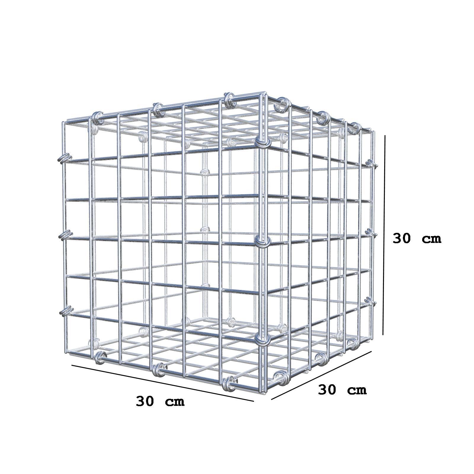 Gabion 30 cm x 30 cm x 30 cm (L x H x D), mesh size 5 x 5 cm, spiral ring