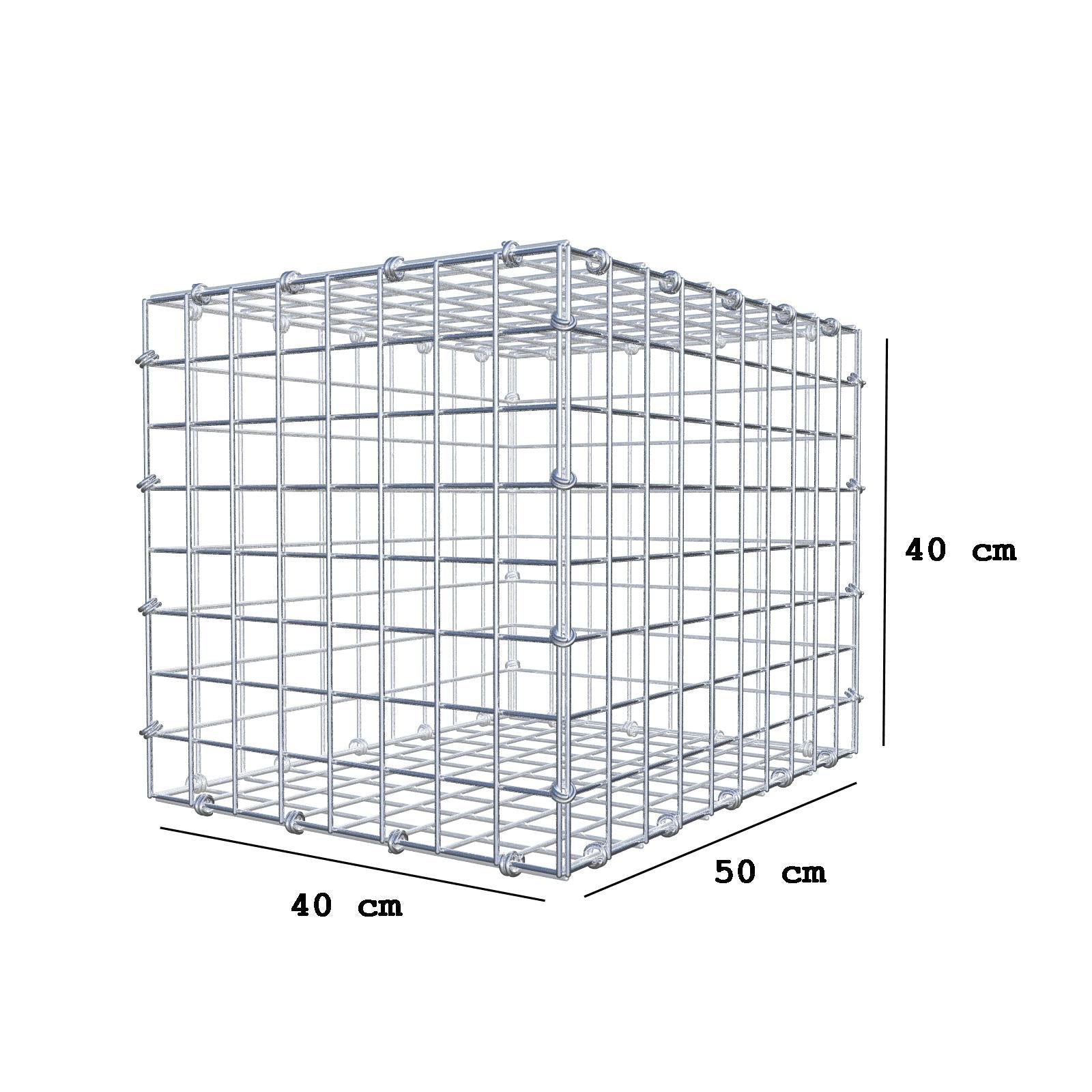 Gabião 50 cm x 40 cm x 40 cm (C x A x P), malhagem 5 x 5 cm, anel espiral