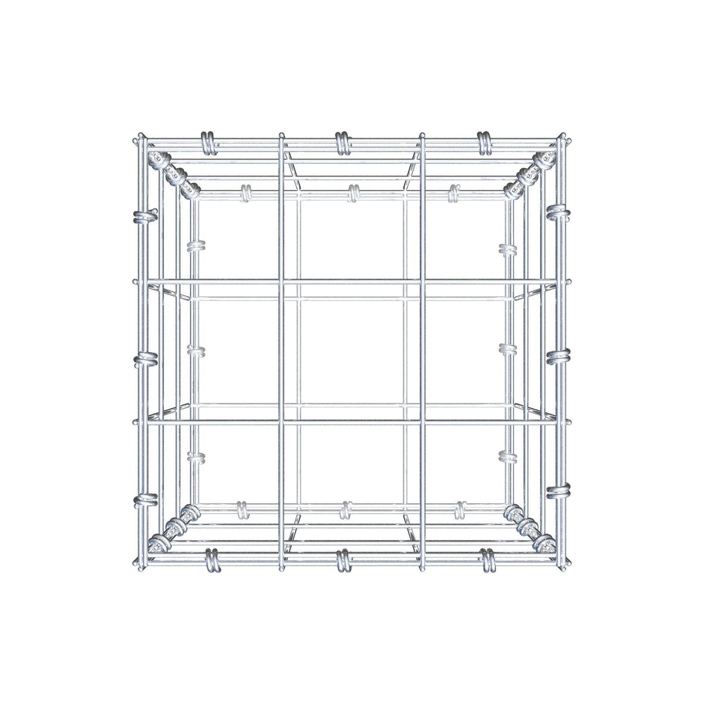 Gabion 30 cm x 30 cm x 30 cm (L x H x D), maskestørrelse 10 x 10 cm, spiralring