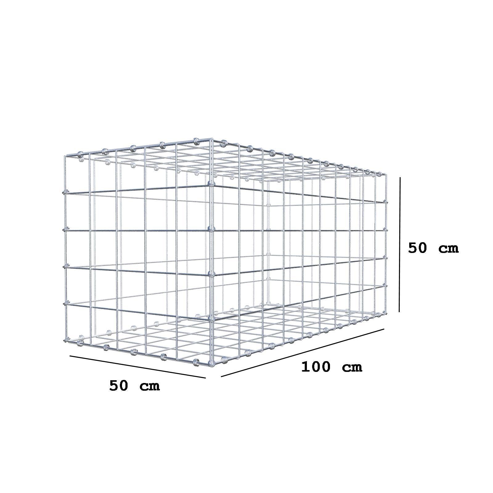 Gabione 100 cm x 50 cm x 50 cm (L x H x T), Maschenweite 10 x 10 cm, Spiralring