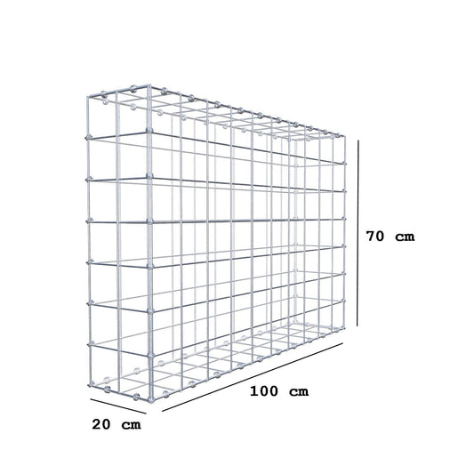 Gabion 100 cm x 70 cm x 20 cm (L x H x P), mailles 10 x 10 cm, anneau en spirale