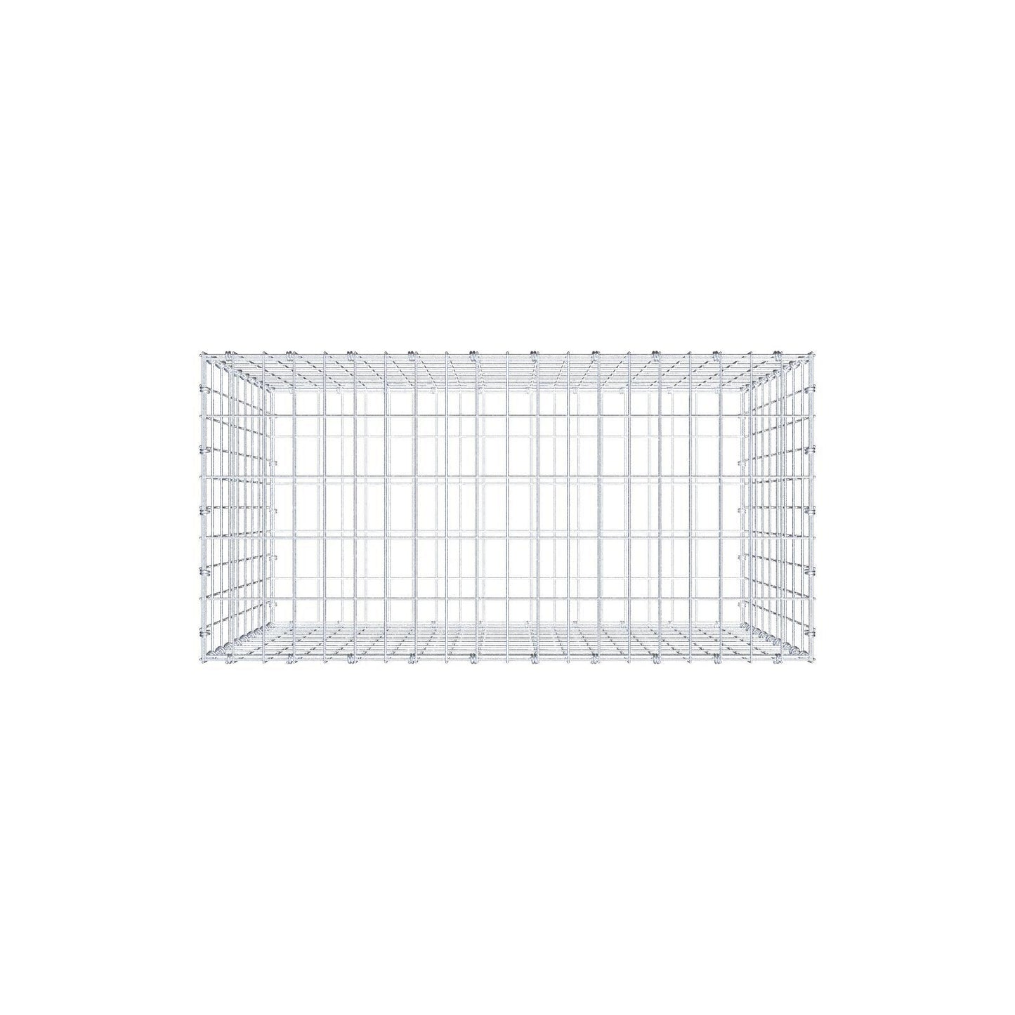 Gabion 100 cm x 90 cm x 50 cm (L x H x D), maskestørrelse 5 x 10 cm, spiralring