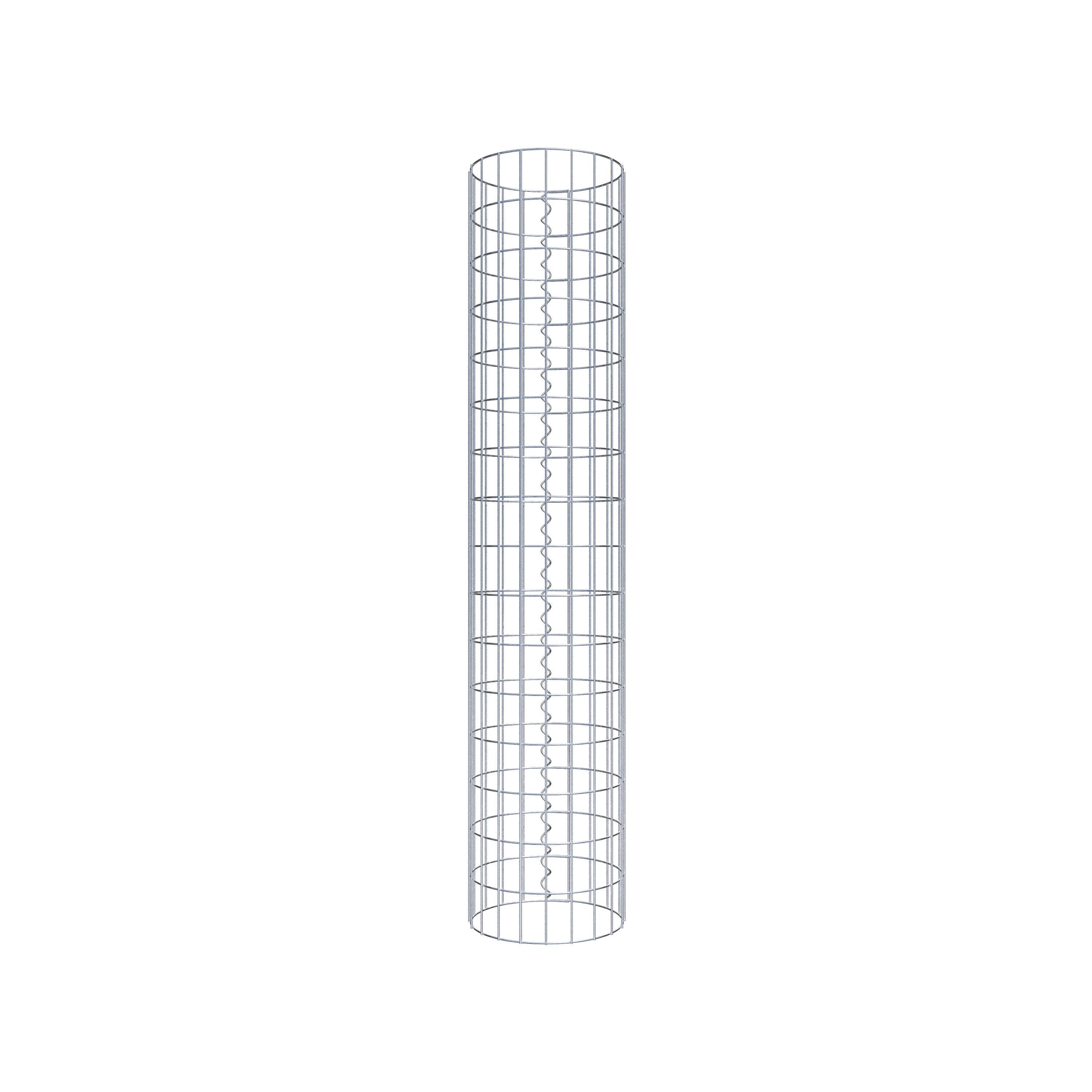 Coluna de gabião redonda 32 cm de diâmetro, 160 cm de altura, malhagem 5 cm x 10 cm