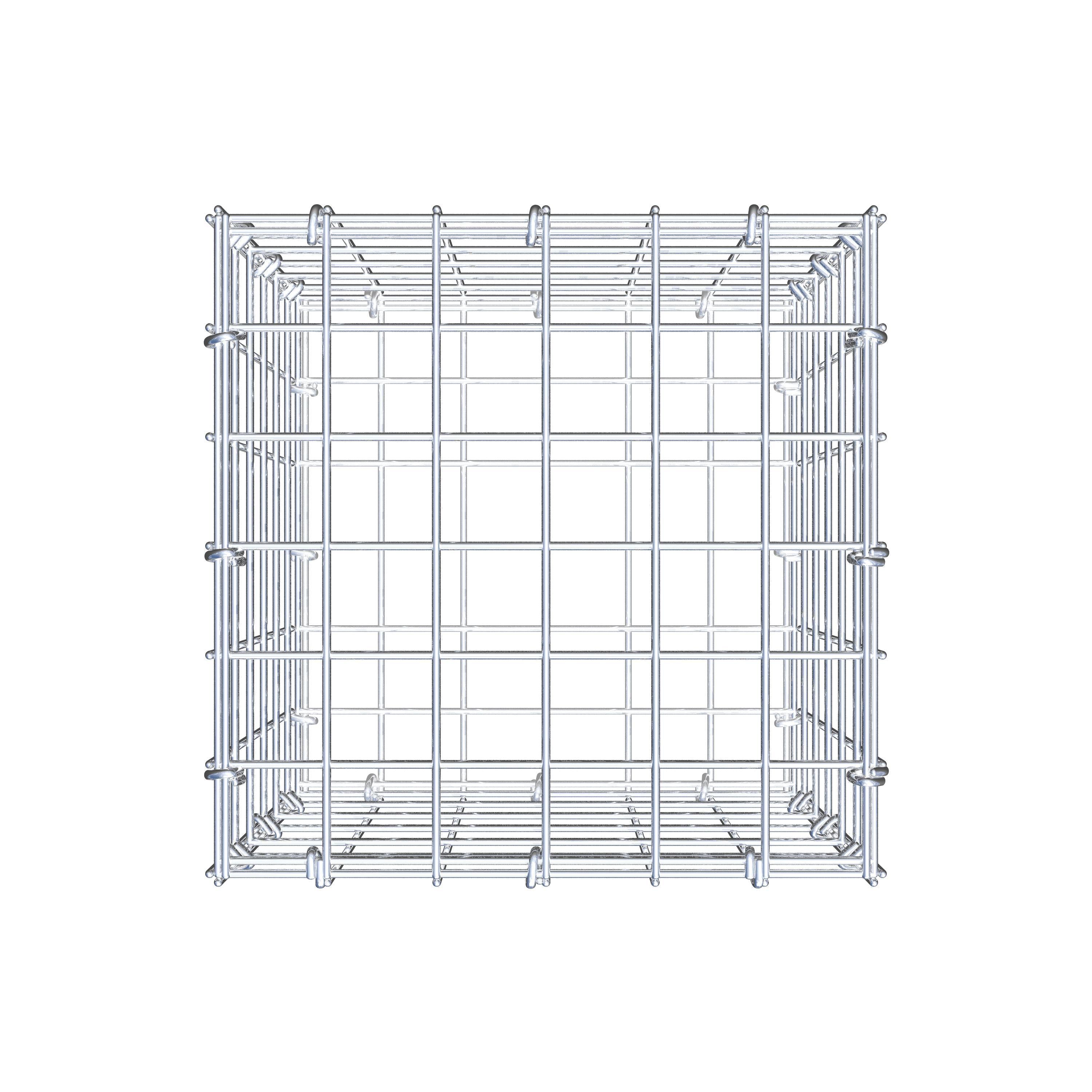Gabbione 30 cm x 30 cm x 30 cm (L x H x P), maglia 5 cm x 5 cm, anello a C