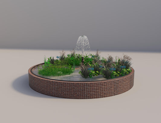 Gabion raised pond round, outer diameter 412 cm, height 50 cm, mesh size 5 x 5 cm, wall thickness 15 cm