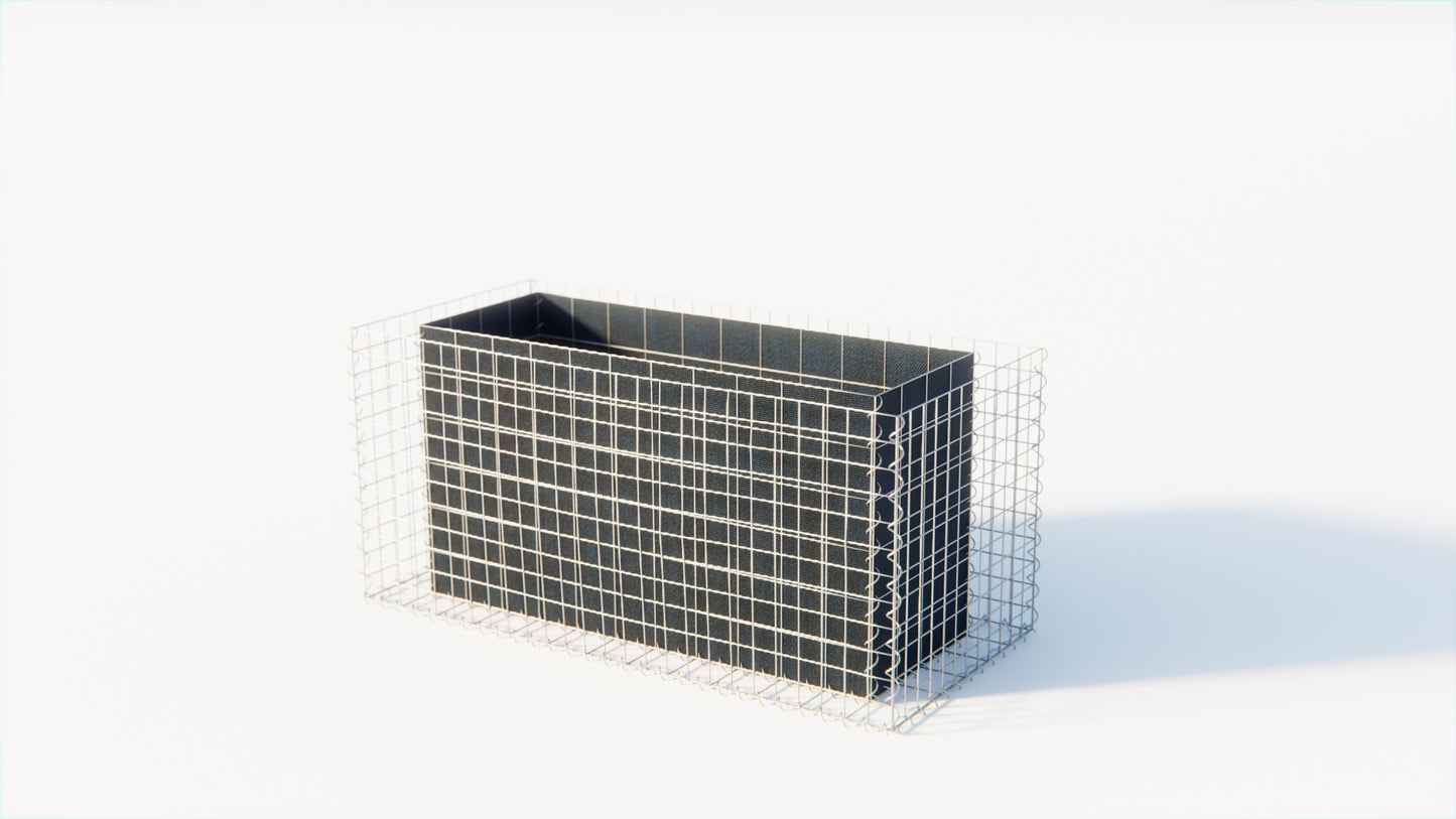 Højbed firkantet 130 cm x 60 cm x 60 cm (L x H x D), maskestørrelse 5 x 10 cm, vægtykkelse 10 cm