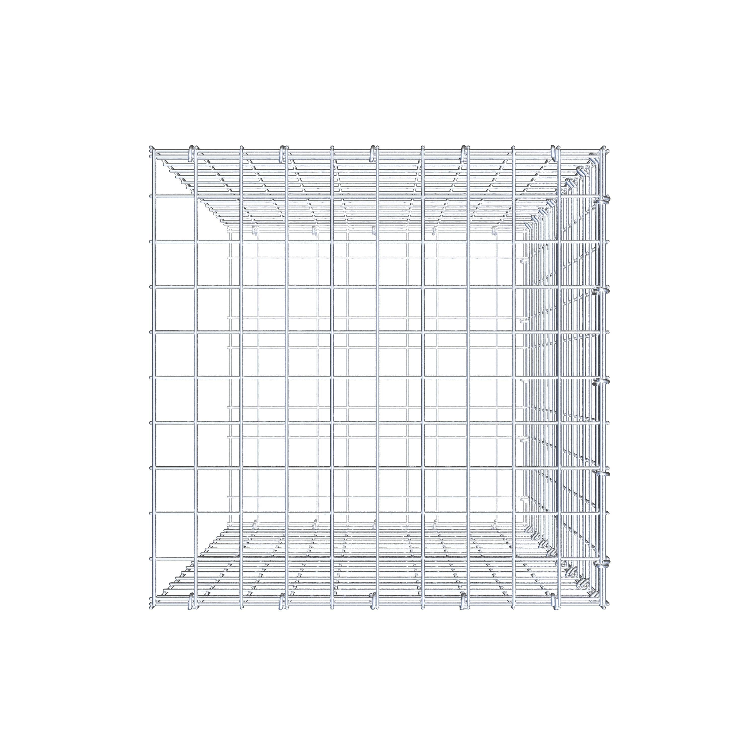 Mounted gabion type 2 80 cm x 50 cm x 50 cm (L x H x D), mesh size 5 cm x 5 cm, C-ring